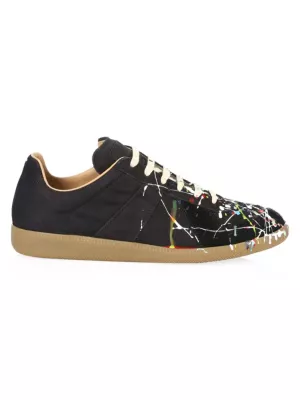 Shop Maison Margiela Replica Paint Splatter Leather Low-Top Sneakers | Saks  Fifth Avenue