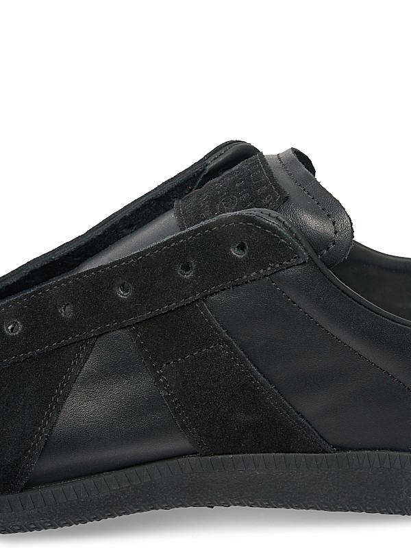 Shop Maison Margiela Replica Leather & Suede Low-Top Shop Maison Margiela Replica Leather & Suede Low-Top