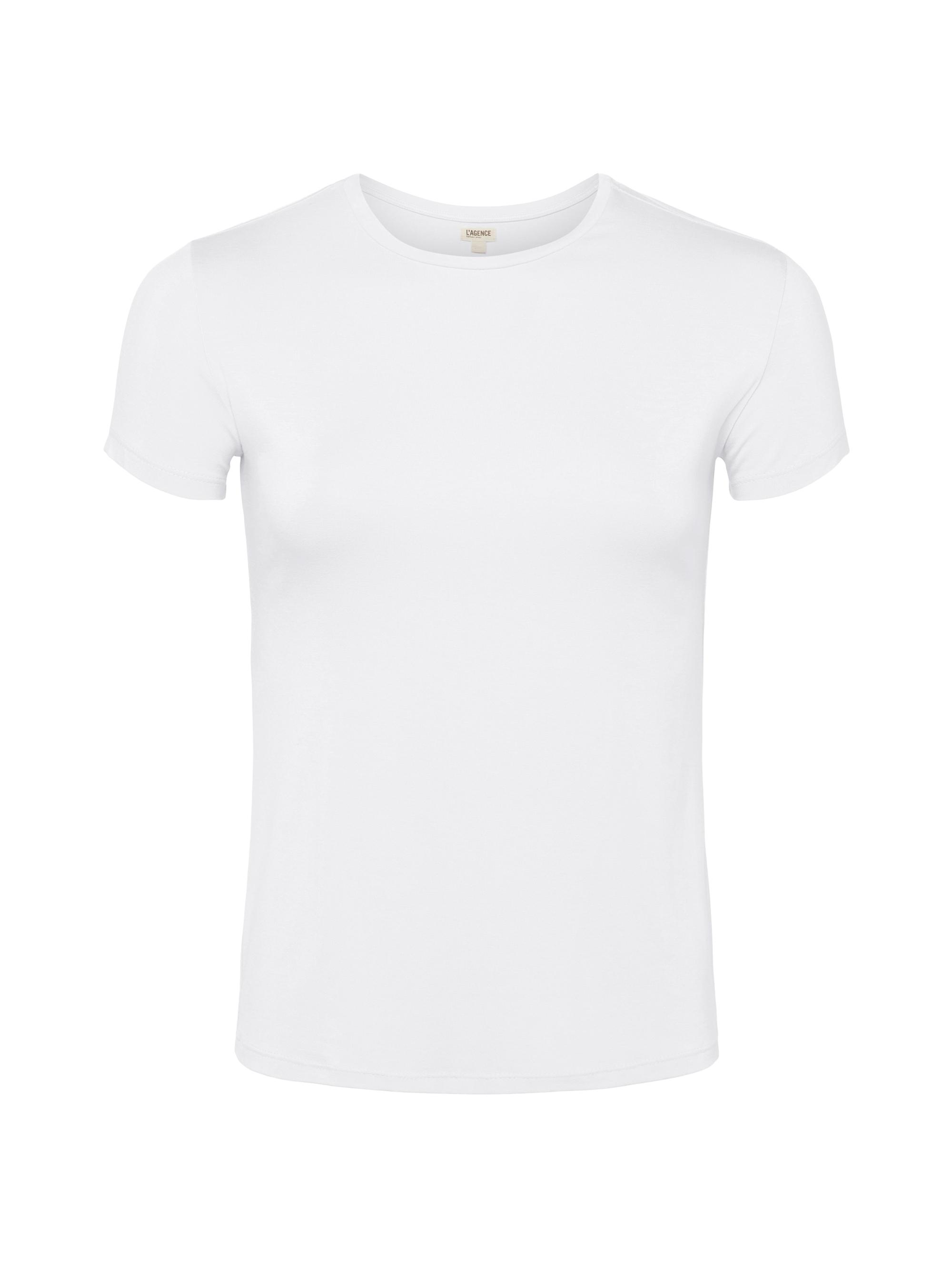 L'AGENCE Women's Ressi Crewneck Tee - White | Thumbnail 8