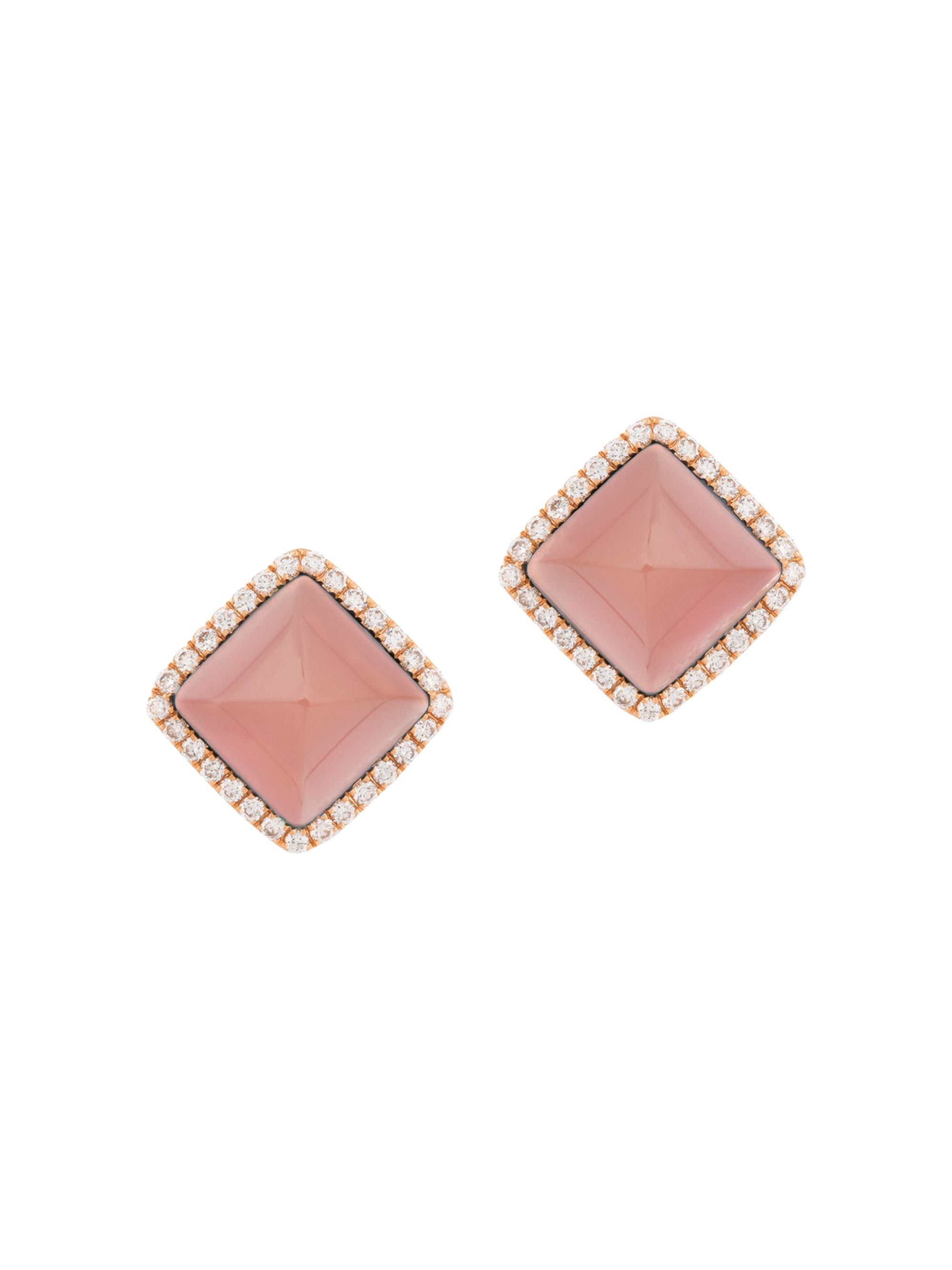 Marli Women's Cleo By  18K Rose Gold, Pink Opal, & Diamond Stud Earrings - Pink Gold