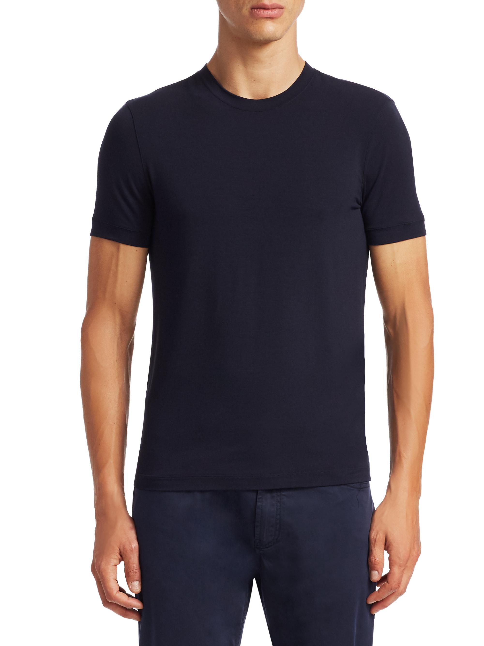 Giorgio Armani Men's Basic Crewneck Tee - Navy | Thumbnail 3
