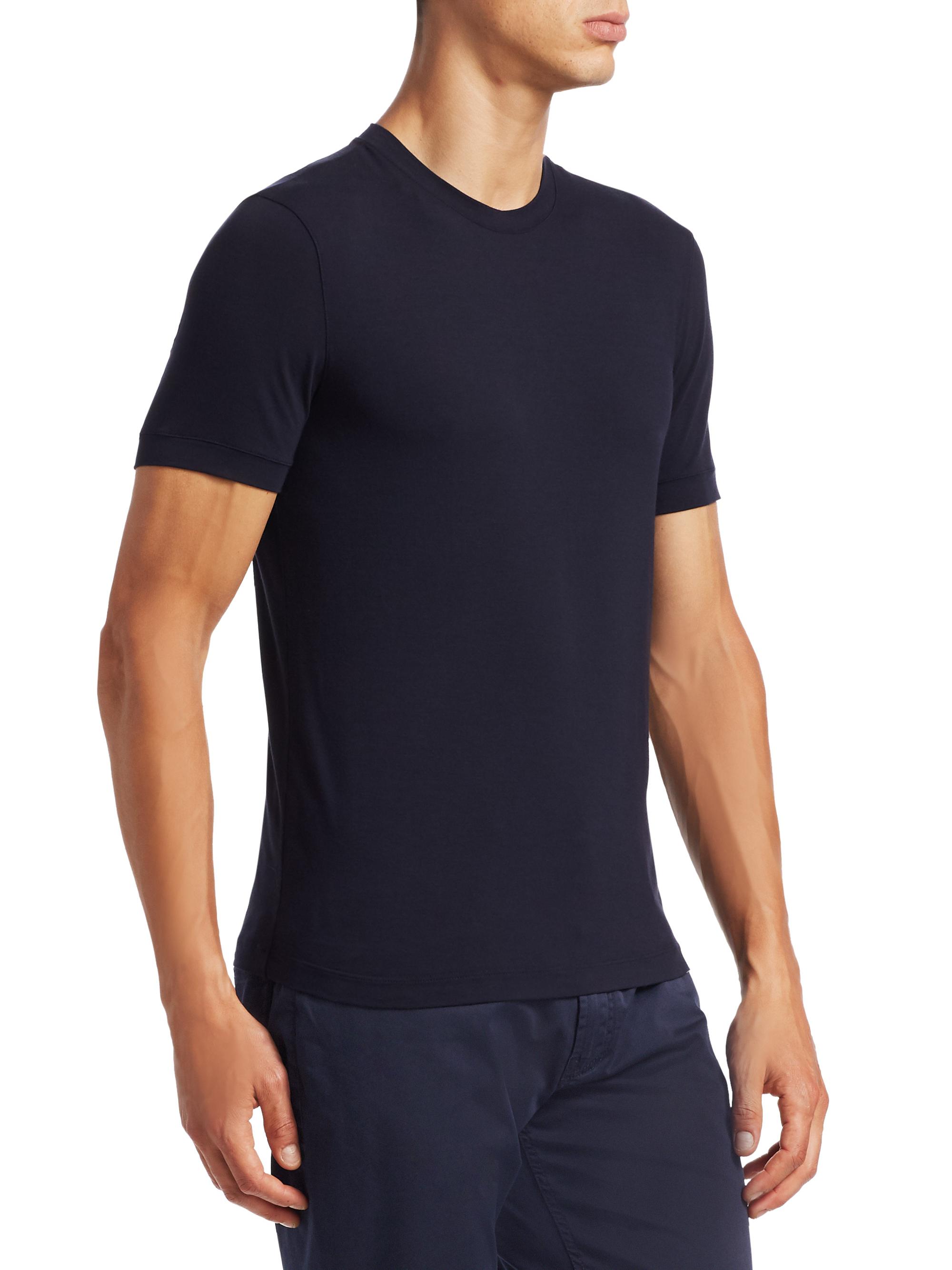 Giorgio Armani Men's Basic Crewneck Tee - Navy | Thumbnail 4
