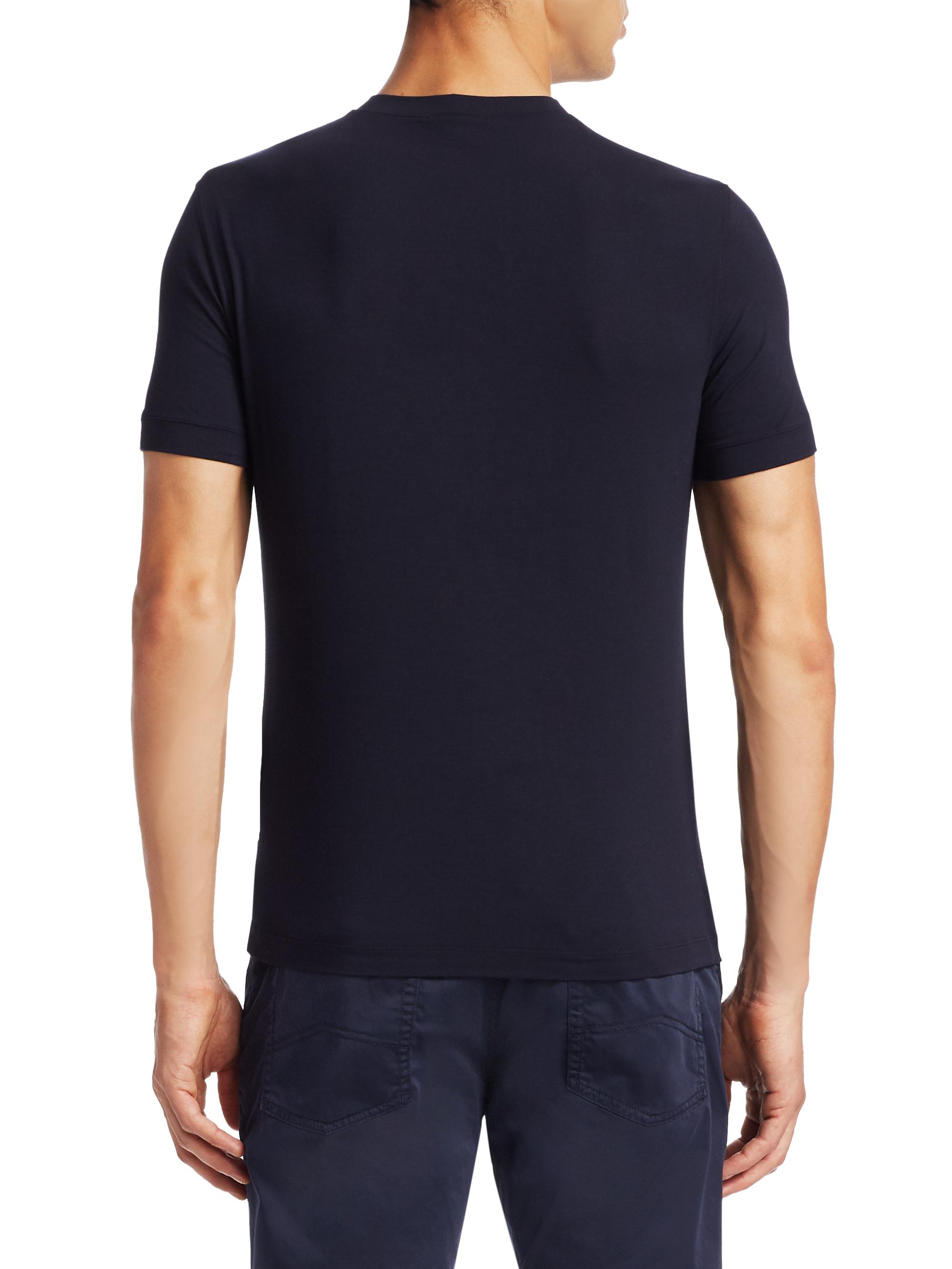 Giorgio Armani Men's Basic Crewneck Tee - Navy | Thumbnail 5
