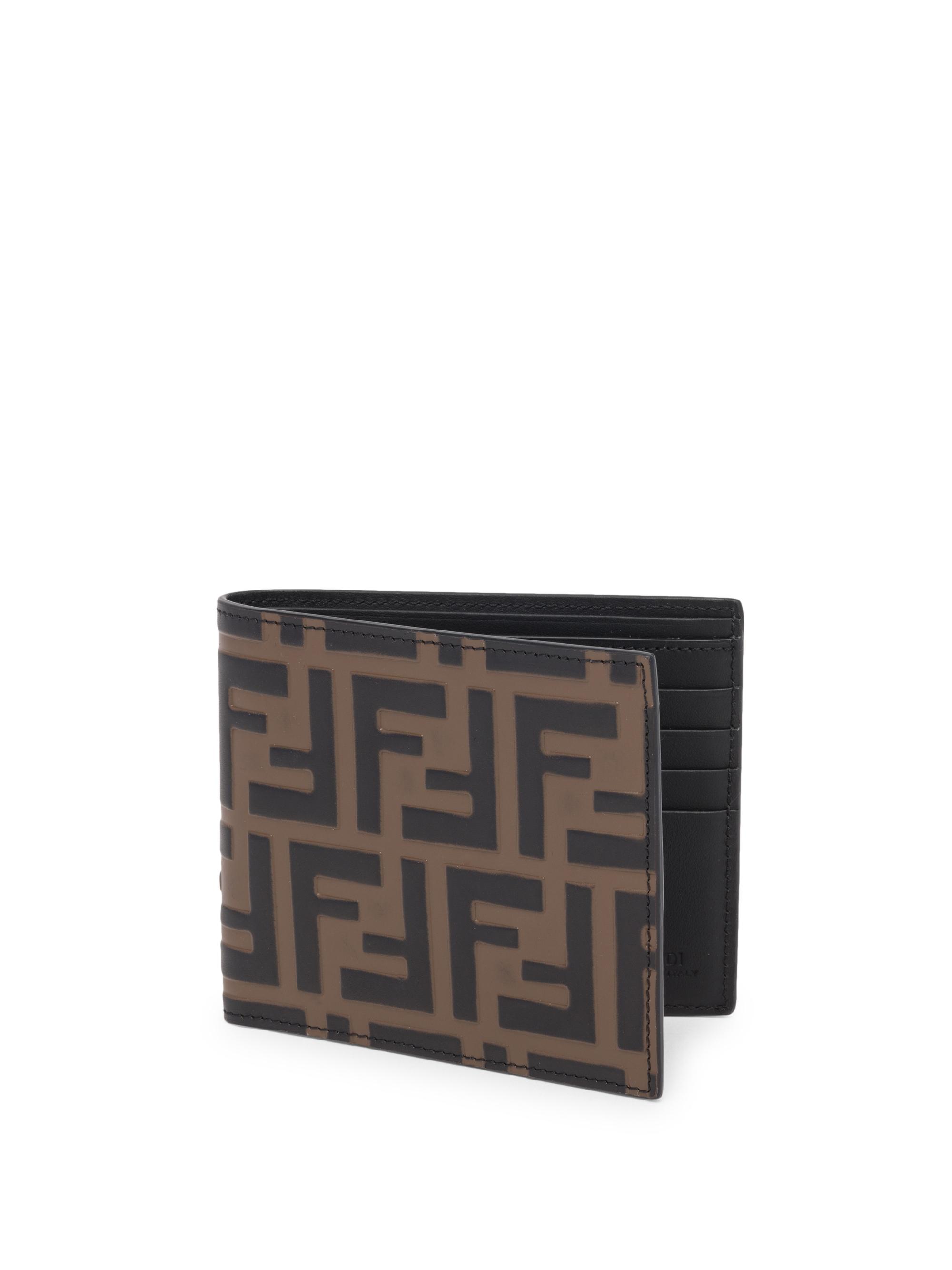Fendi Men's FF Embossed Leather Wallet - Nero Maya