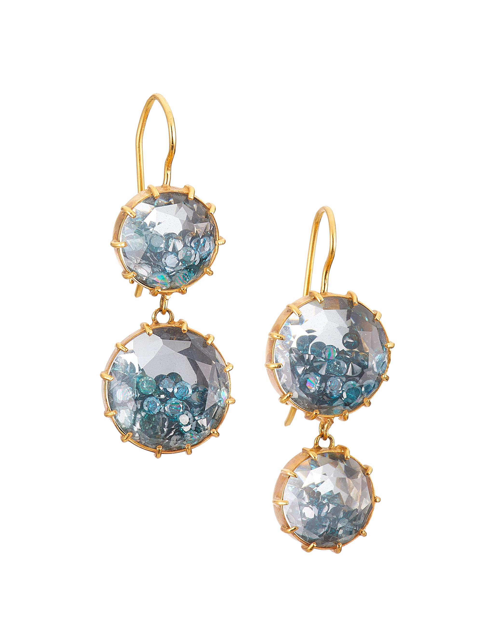 Renee Lewis Women's 18K Yellow Gold & Blue Diamond Shake Drop Earrings