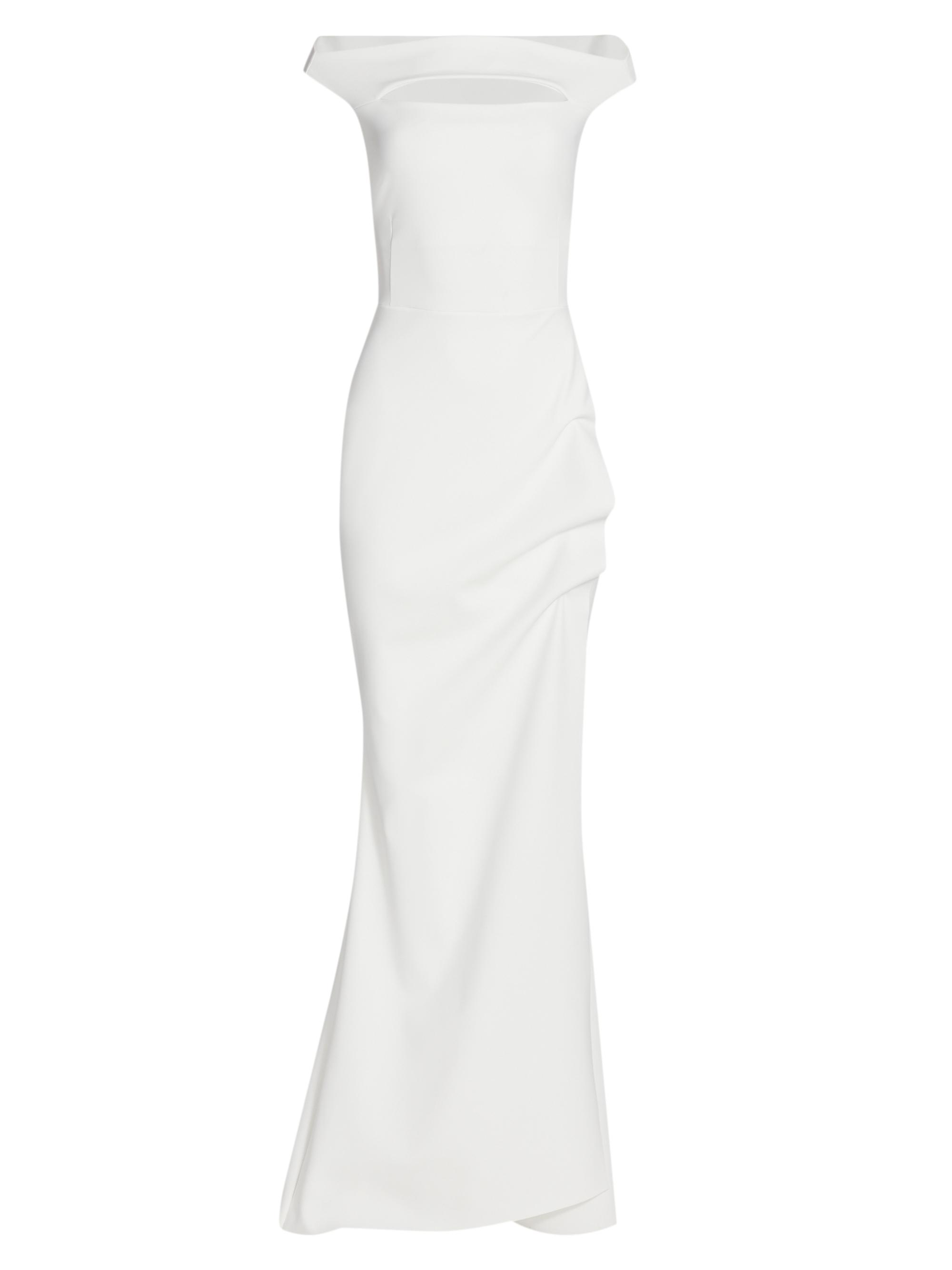 Chiara Boni La Petite Robe Women's Melania Off-The-Shoulder Cutout Sheath Dress - White