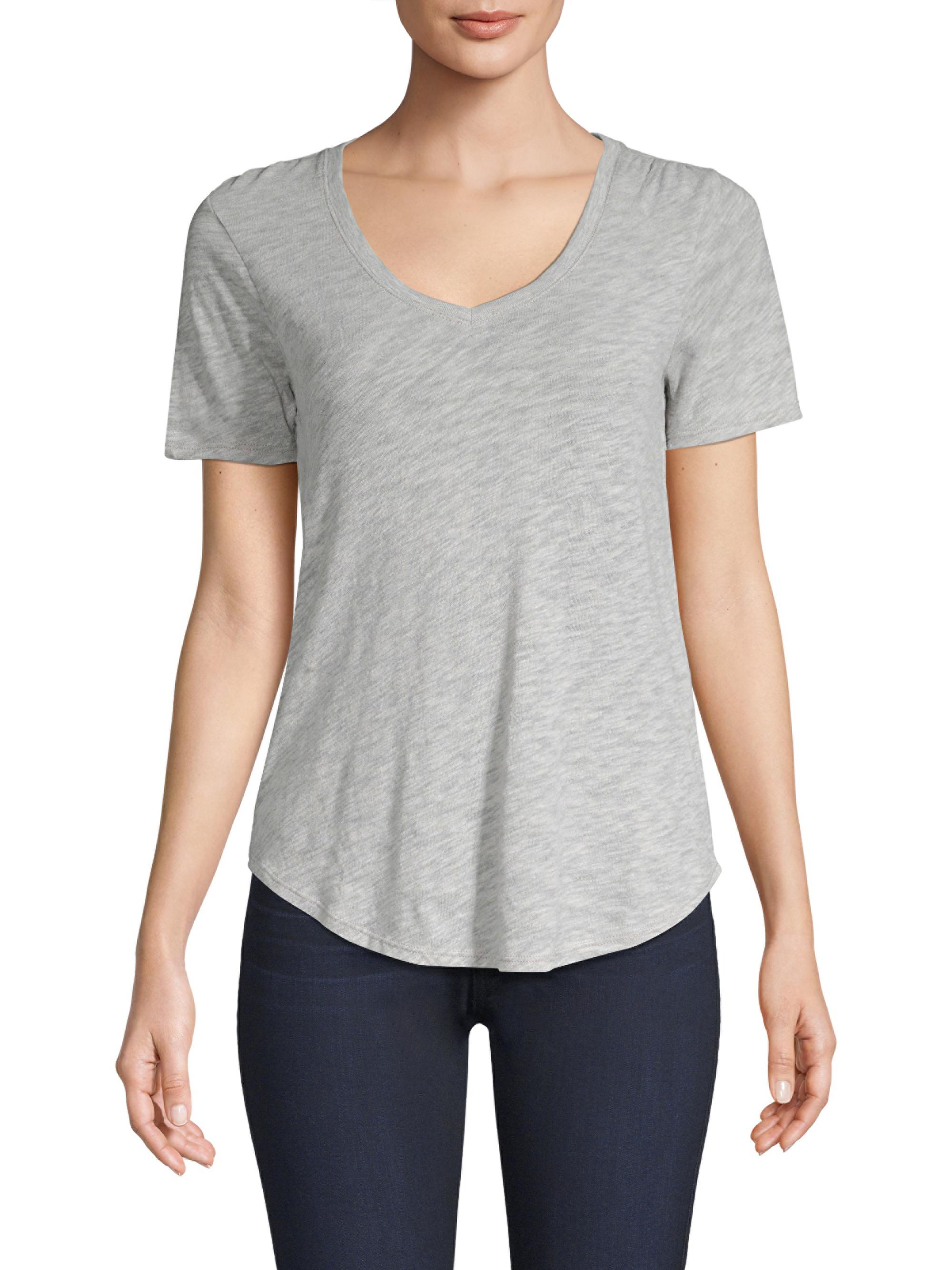 ATM Anthony Thomas Melillo Women's Curved-Hem Tee - Heather Grey