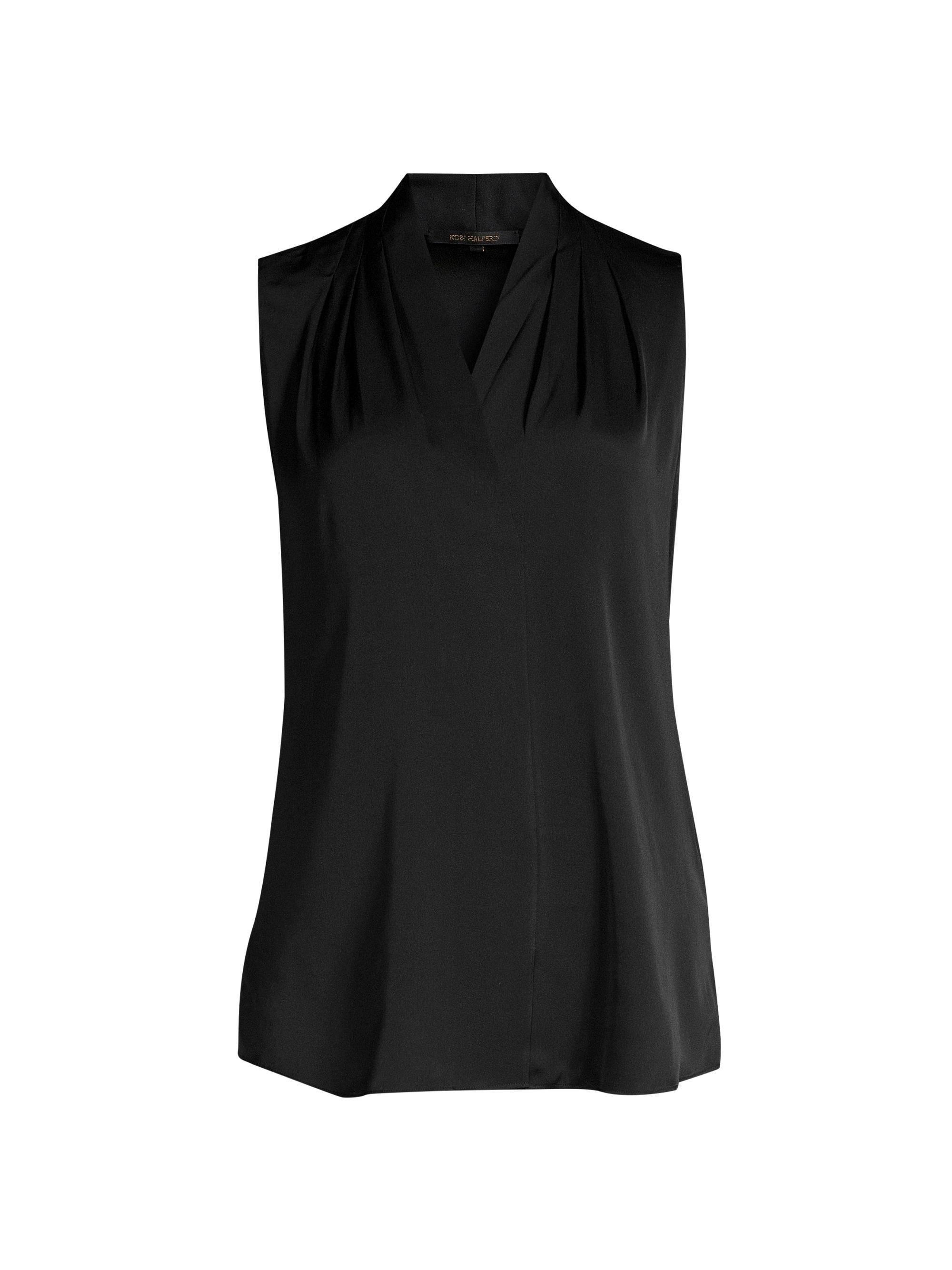 Kobi Halperin Women's Mila Sleeveless Silk-Blend Blouse - Black