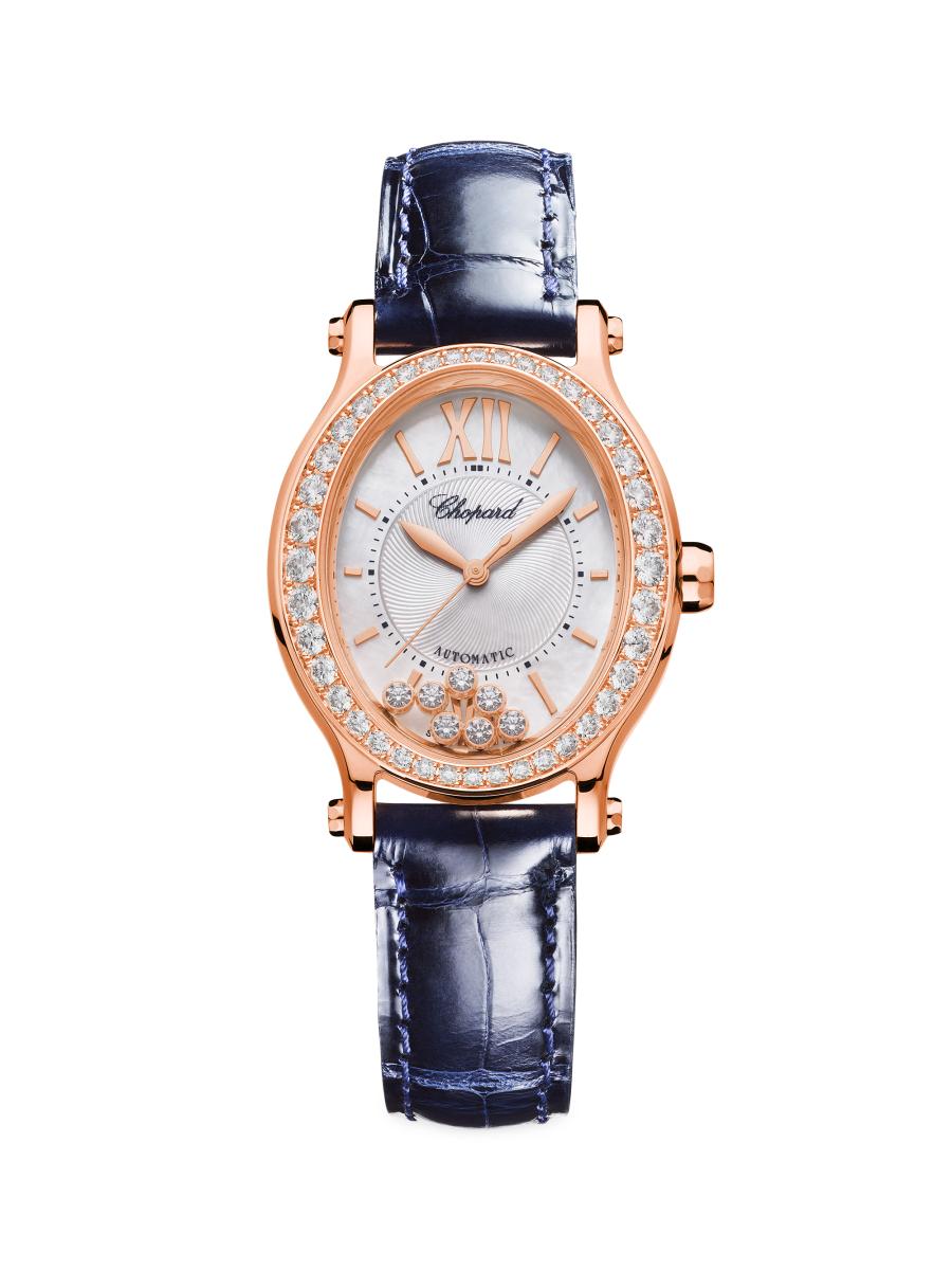 Chopard Women's Happy Sport 18k Rose Gold & Diamond Crocodile Watch