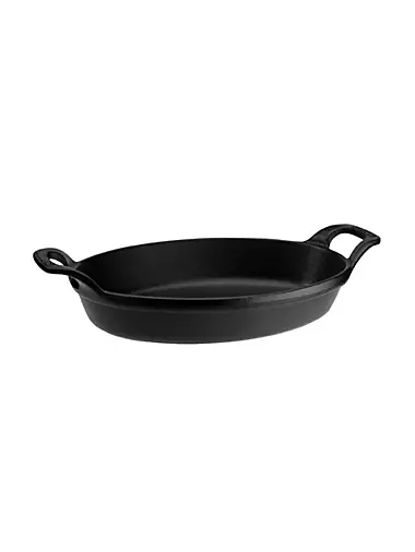 Staub Cast Iron 13 x 9-inch Rectangular Serving Dish with Wood Base - Matte  Black, 15 x 9 - Jay C Food Stores