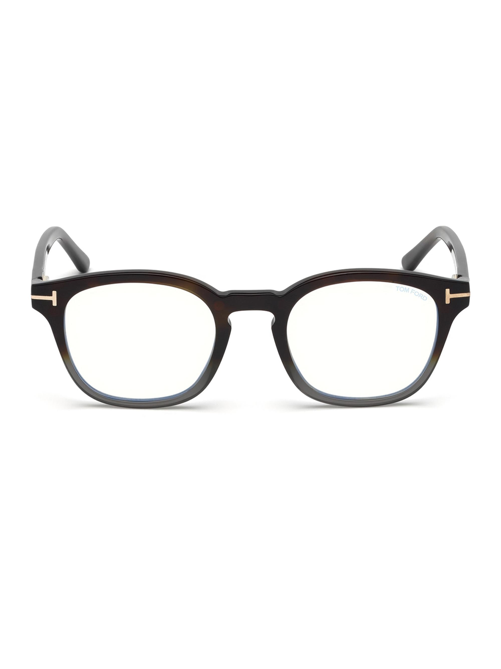 TOM FORD Women's 49MM Blue Block Gradient Soft Square Eyeglasses - Shiny Havana Grey