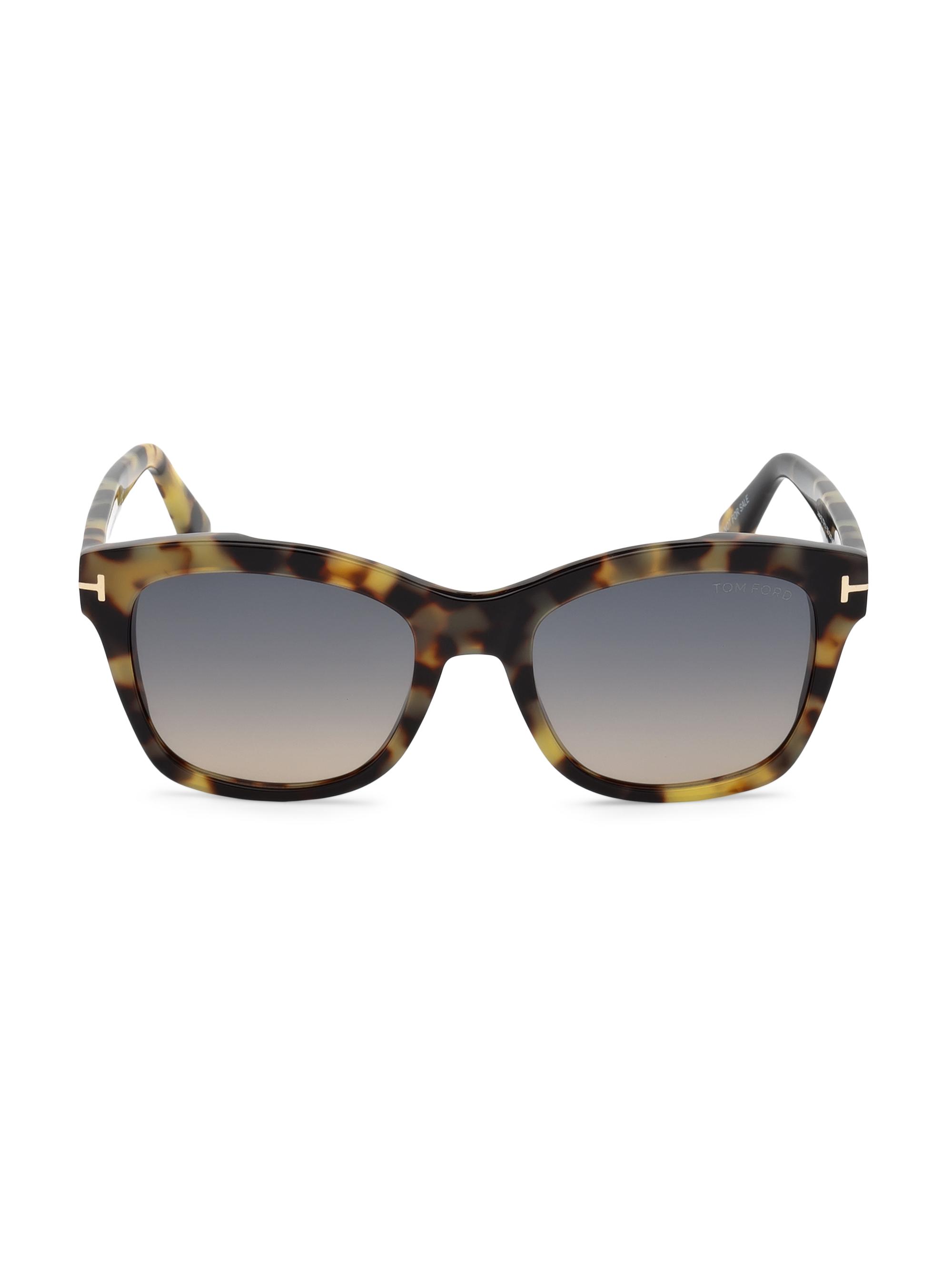TOM FORD Lauren 52MM Tortoiseshell Geometric Sunglasses 