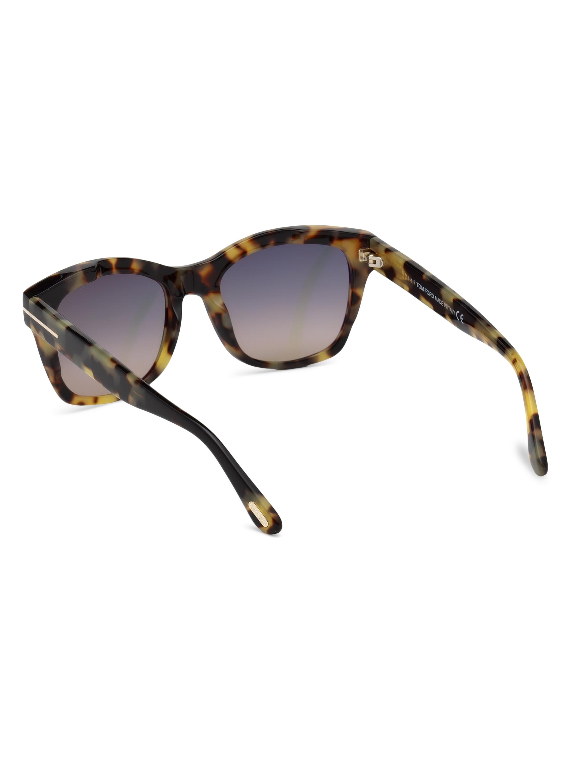 TOM FORD Lauren 52MM Tortoiseshell Geometric Sunglasses  display picture 1