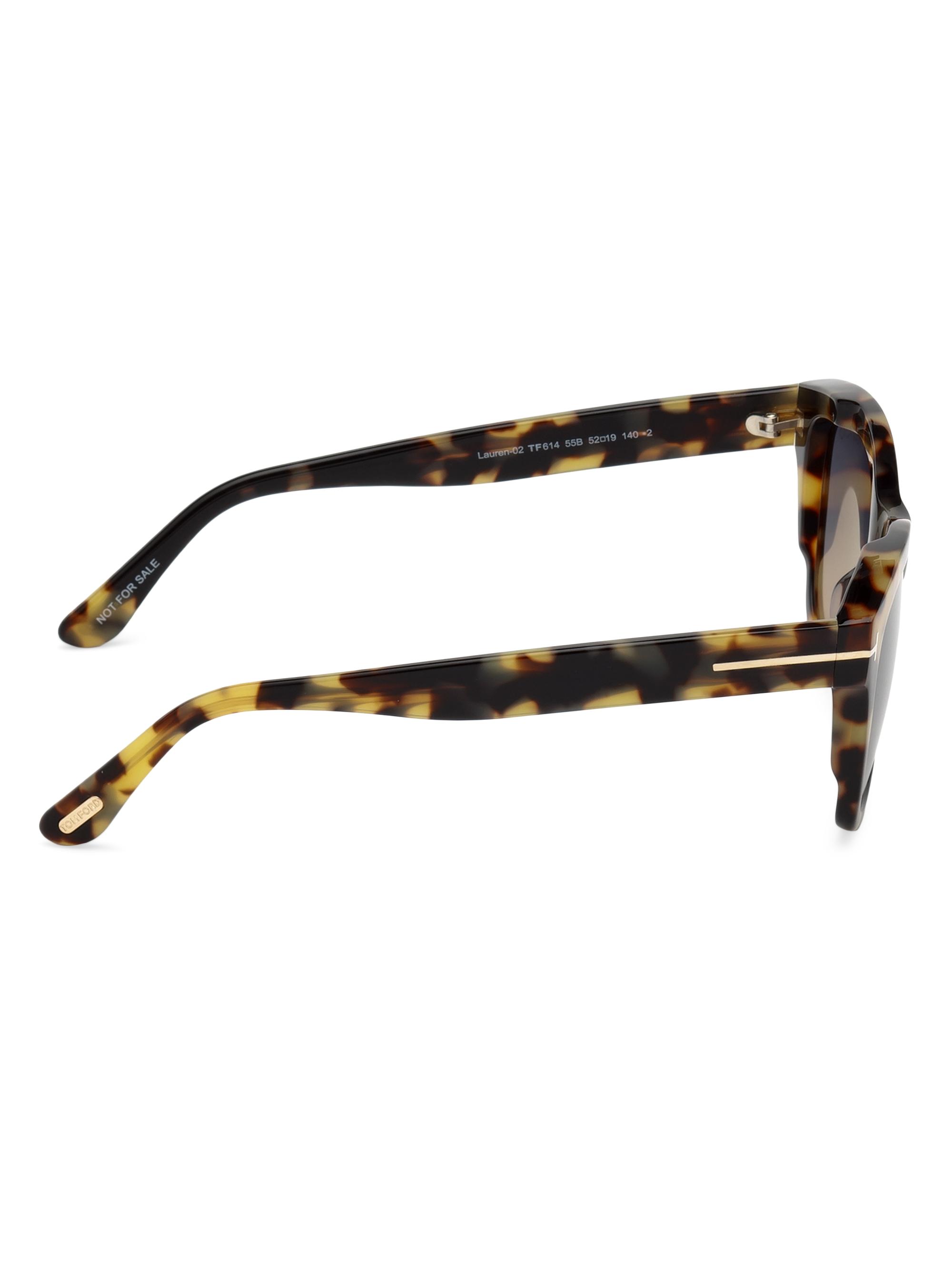 TOM FORD Lauren 52MM Tortoiseshell Geometric Sunglasses | Saks