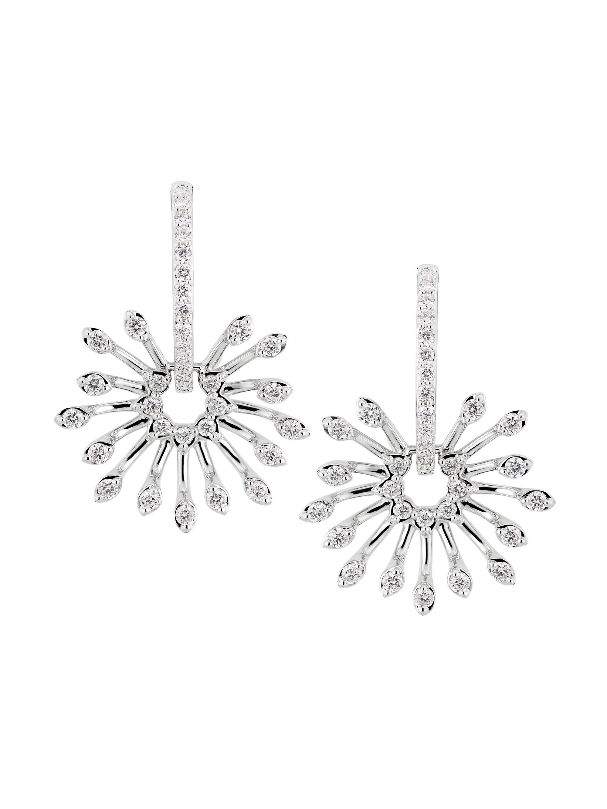 Hueb Women's Luminus 18K White Gold & Diamond Starburst Drop Earrings - White Gold