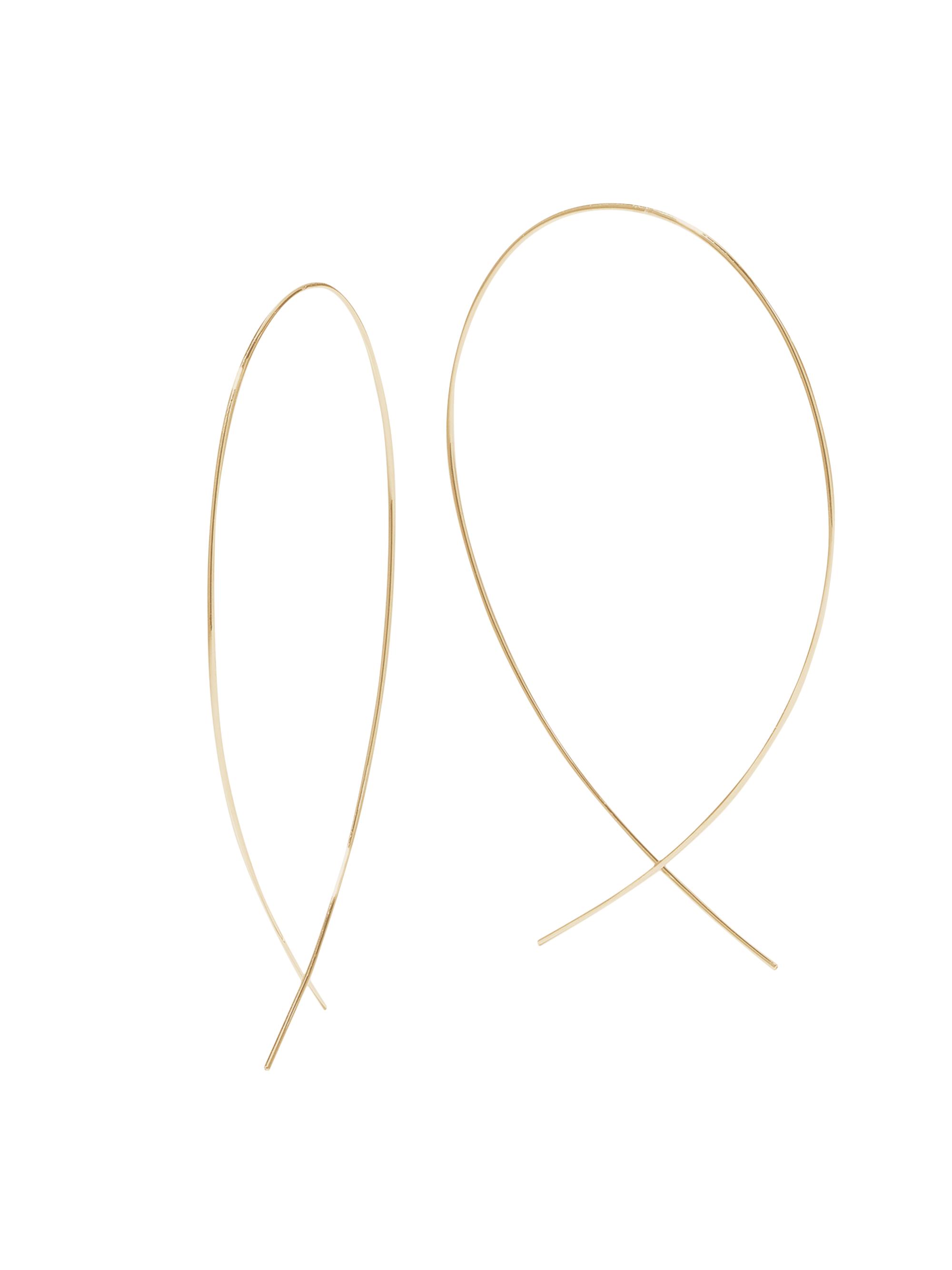 Lana Women's 14K Yellow Gold  Upside-Down Wire Hoop Earrings