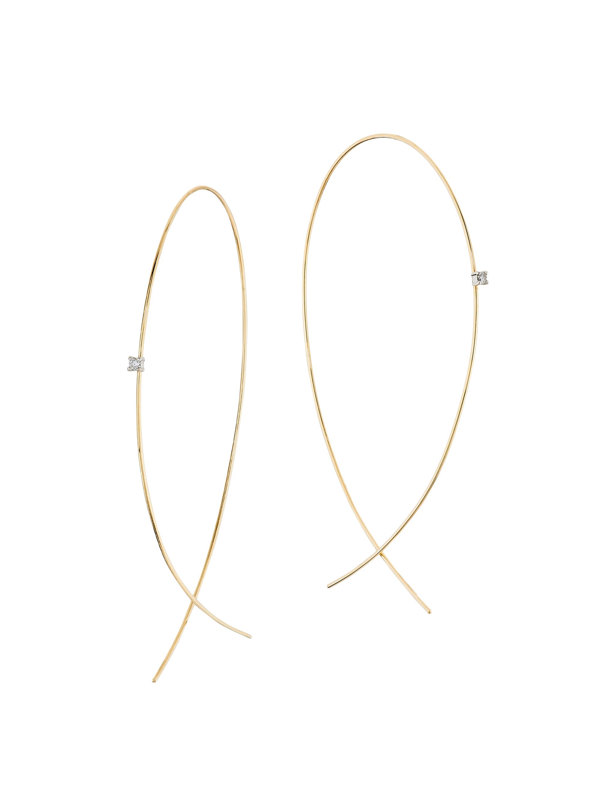 Lana Women's Two-Tone 14K Gold & 0.06 TCW Diamond Threader Earrings - Yellow Gold