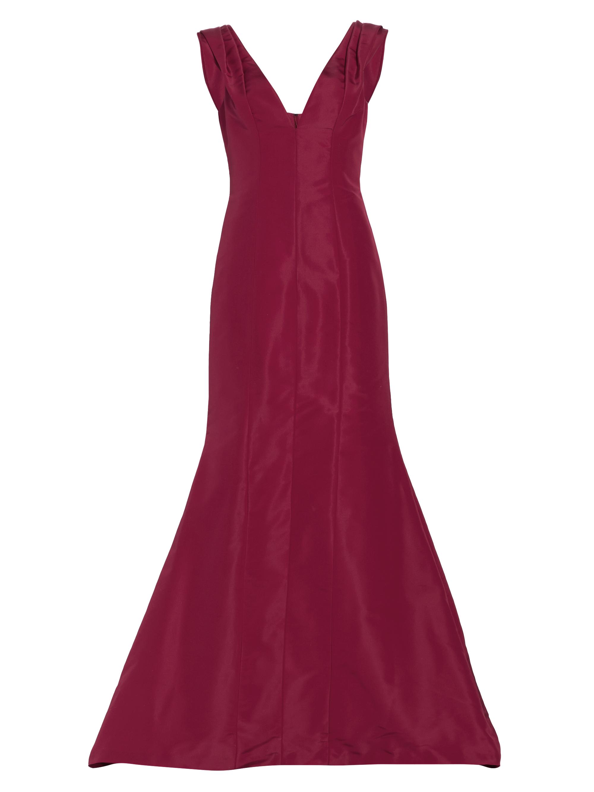 Carolina Herrera Women's Off-The-Shoulder V-Neck Gown - Currant