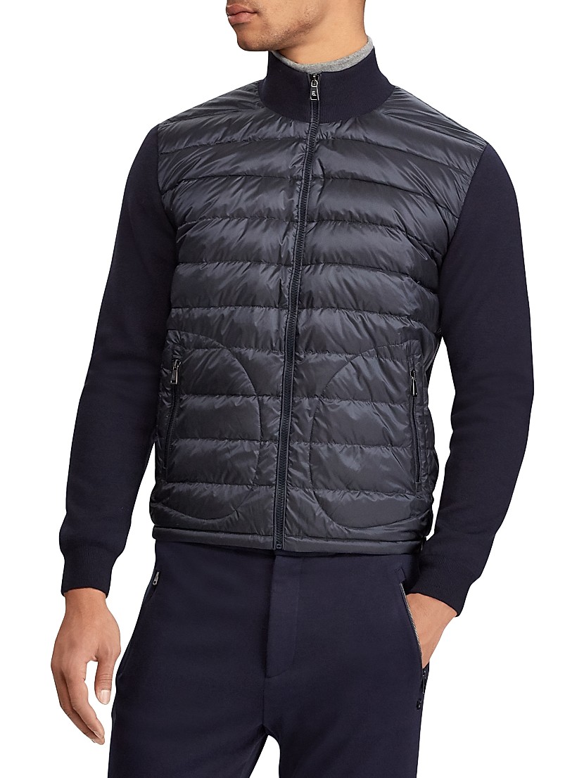 Shop Ralph Lauren Purple Label Hybrid Full-Zip Sweater Shop Ralph Lauren Purple Label Hybrid Full-Zip Sweater