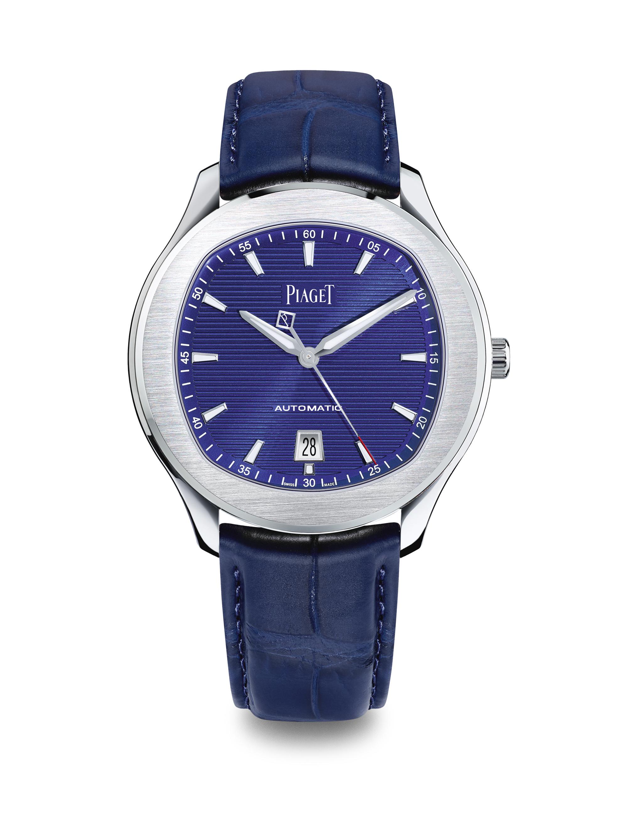 Piaget Men's Polo  tainless teel Alligator trap Watch - Blue