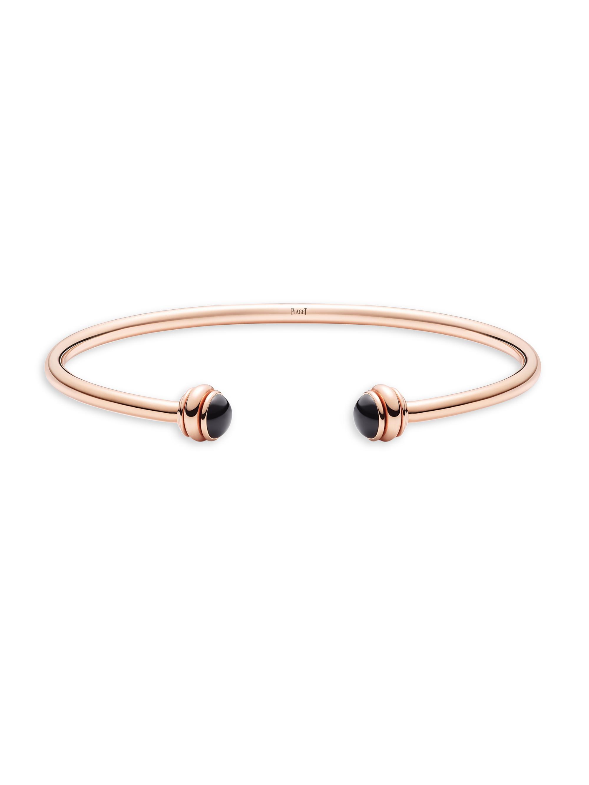 Piaget Women's Possession Angle Black Onyx & 18K Rose Gold Open Bangle - Rose Gold