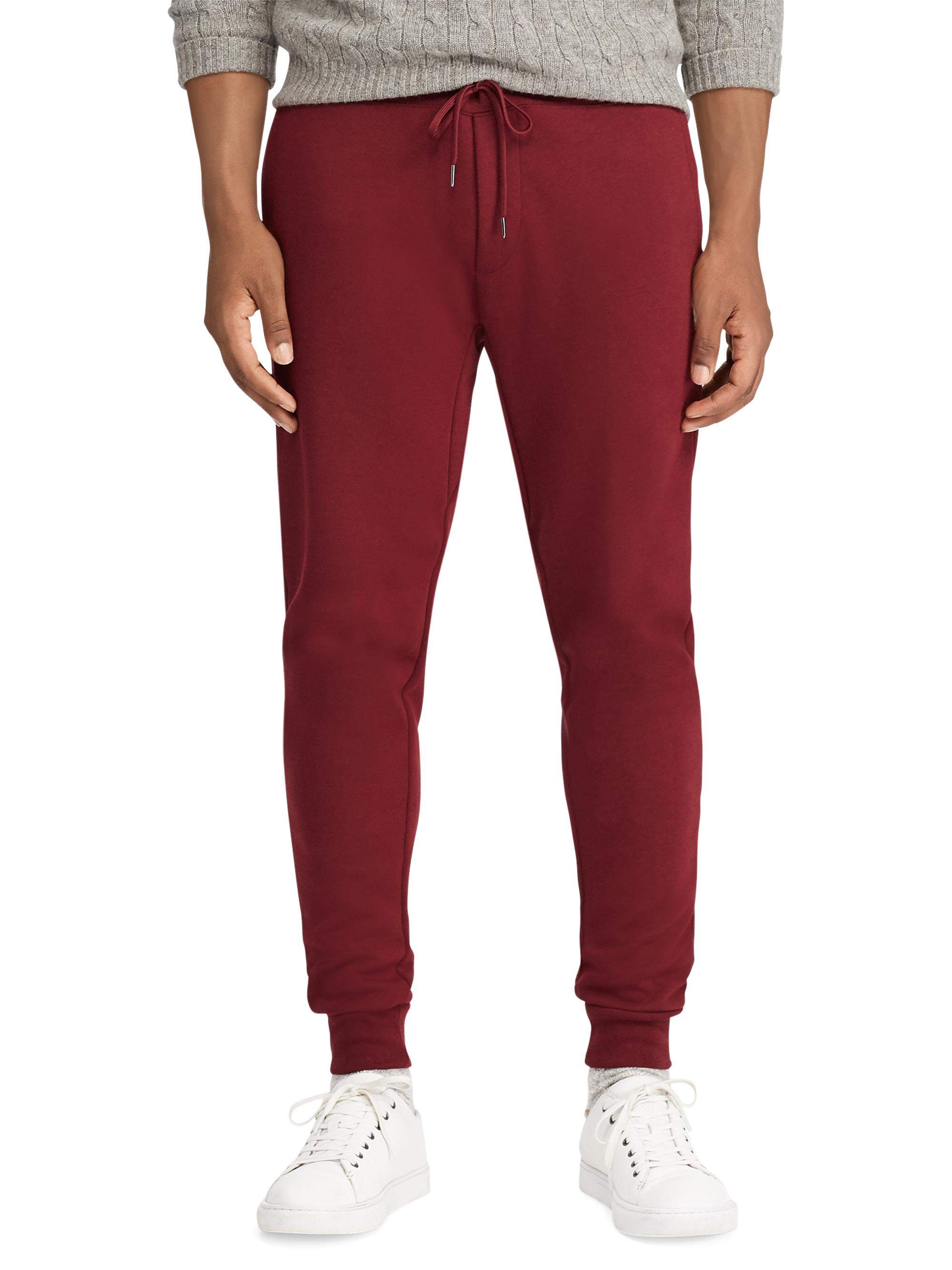 burgundy polo joggers