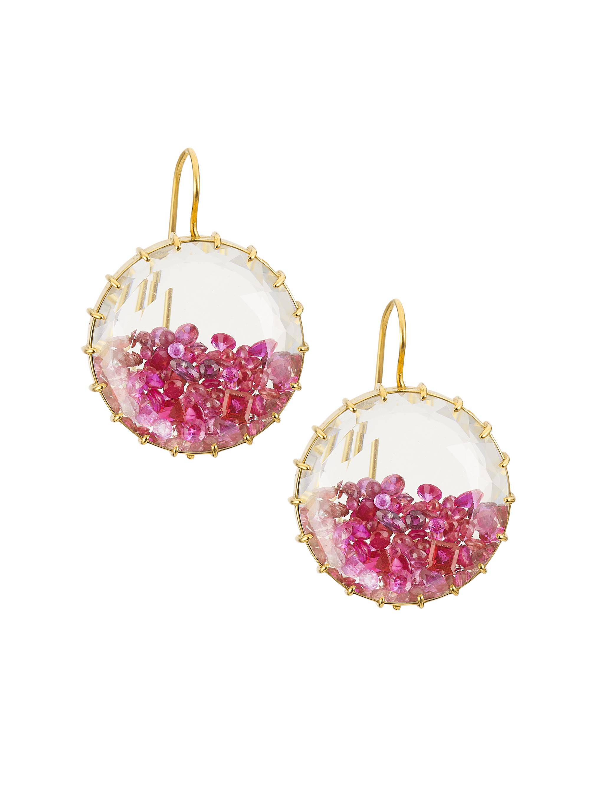 Renee Lewis Women's  18K Yellow Gold & Ruby Shake Earrings