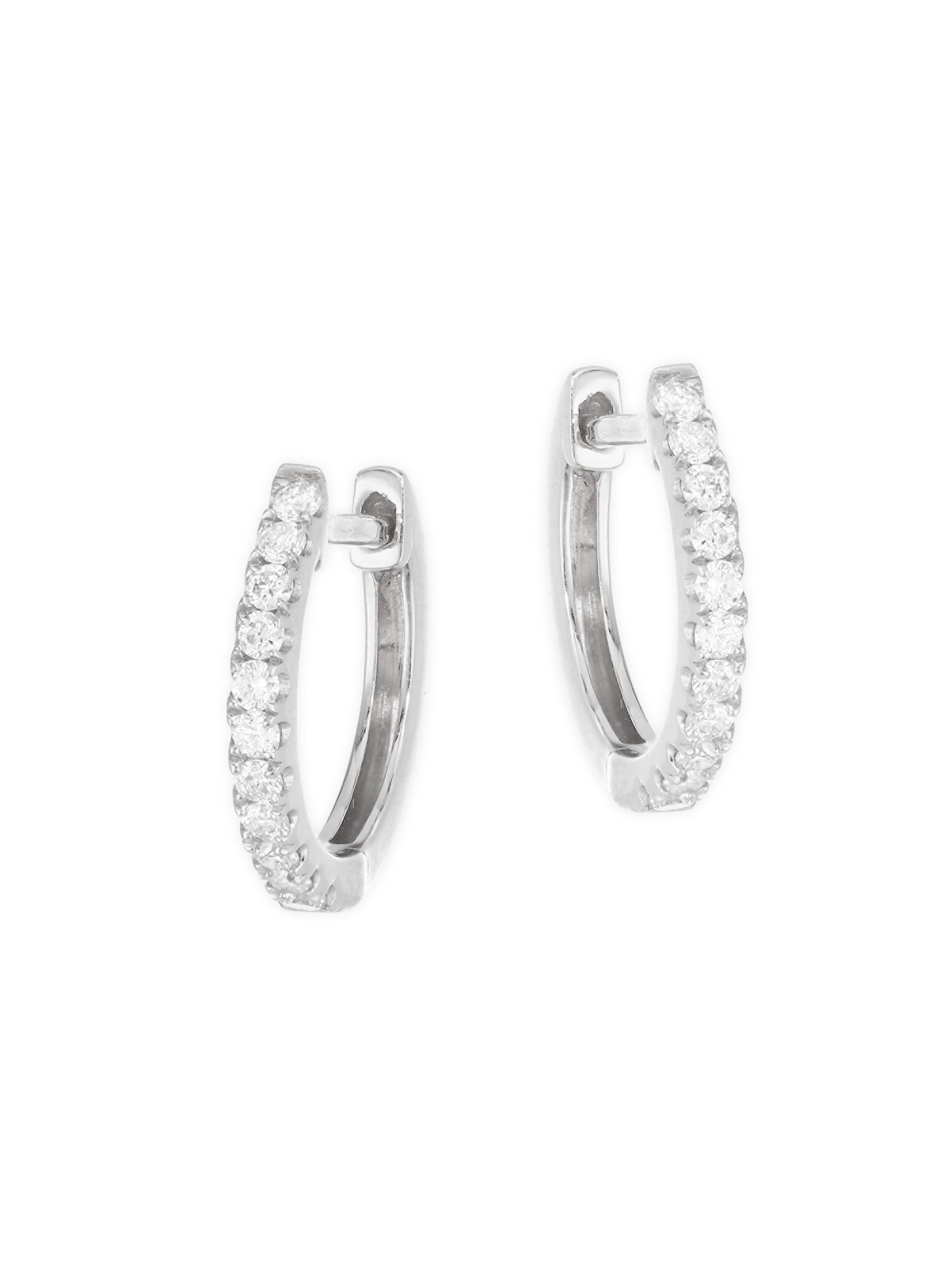 Anita Ko Women's 18K White Gold  Diamond Huggie Earrings - White Gold
