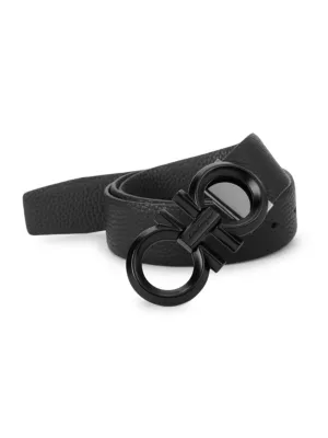 Ferragamo leather buckle belt - Black