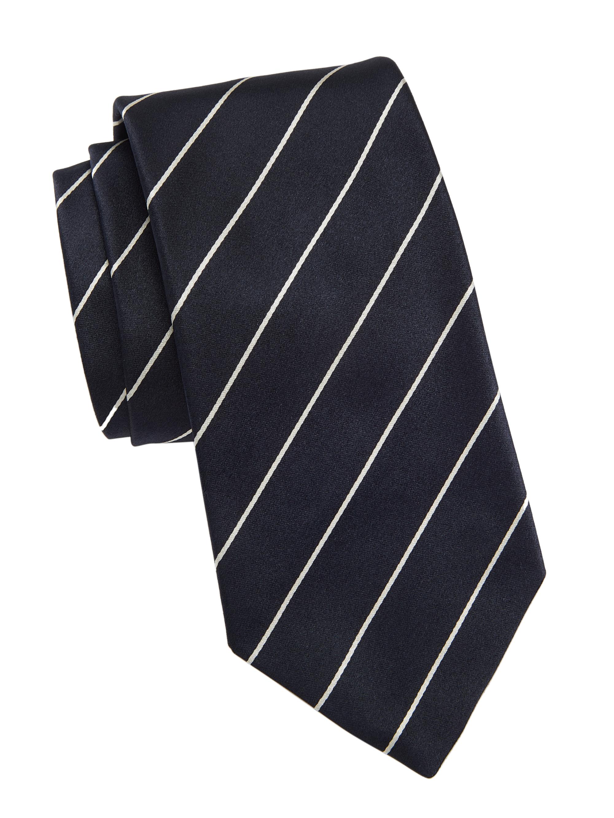 Ralph Lauren Purple Label Men's Diagonal Stripe Silk Tie - Dark Navy