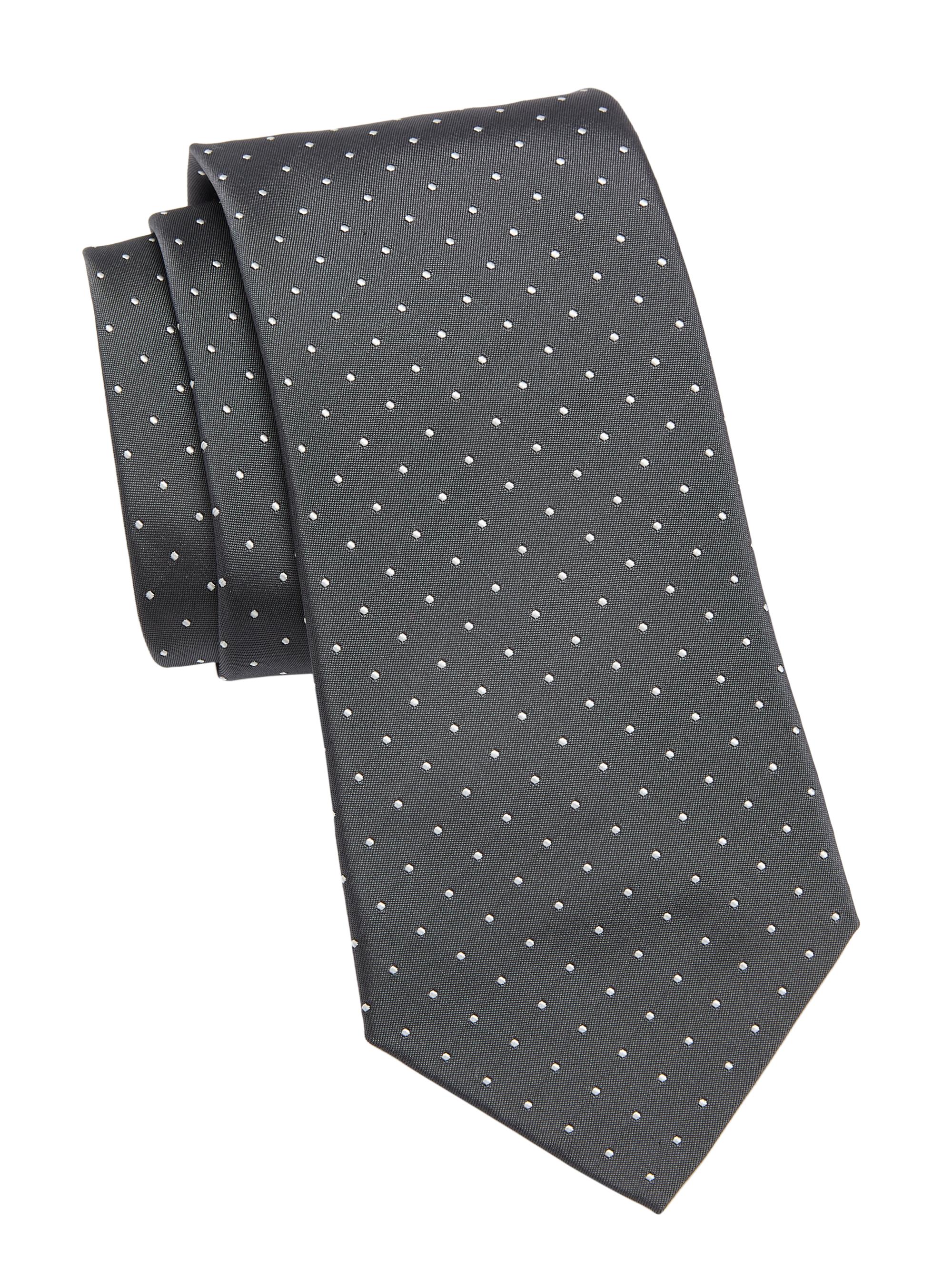 Ralph Lauren Purple Label Men's Pin Dot Silk Tie - Grey