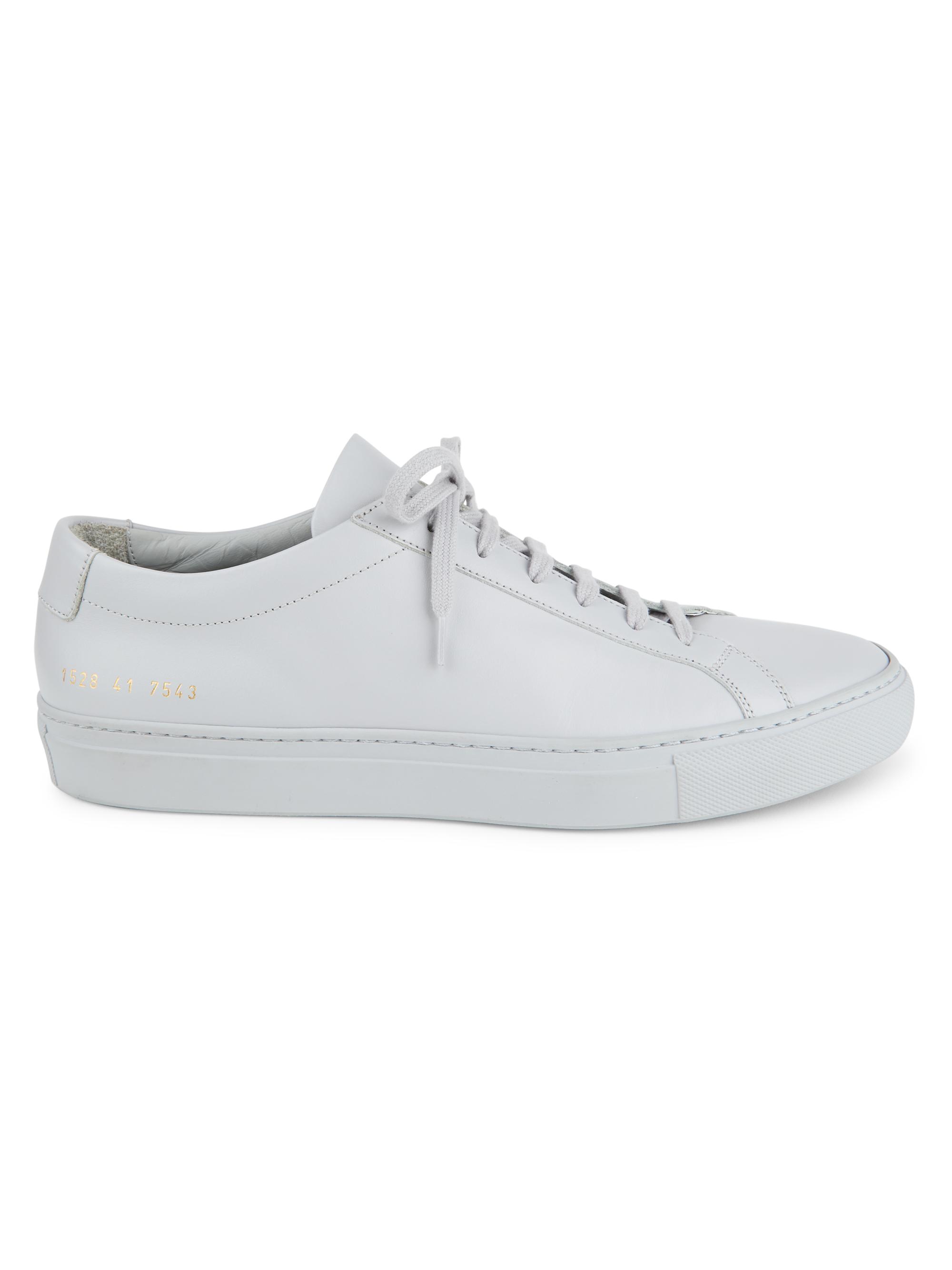 Common Projects Men's Original Achilles Leather Low-Top Sneakers - Grey