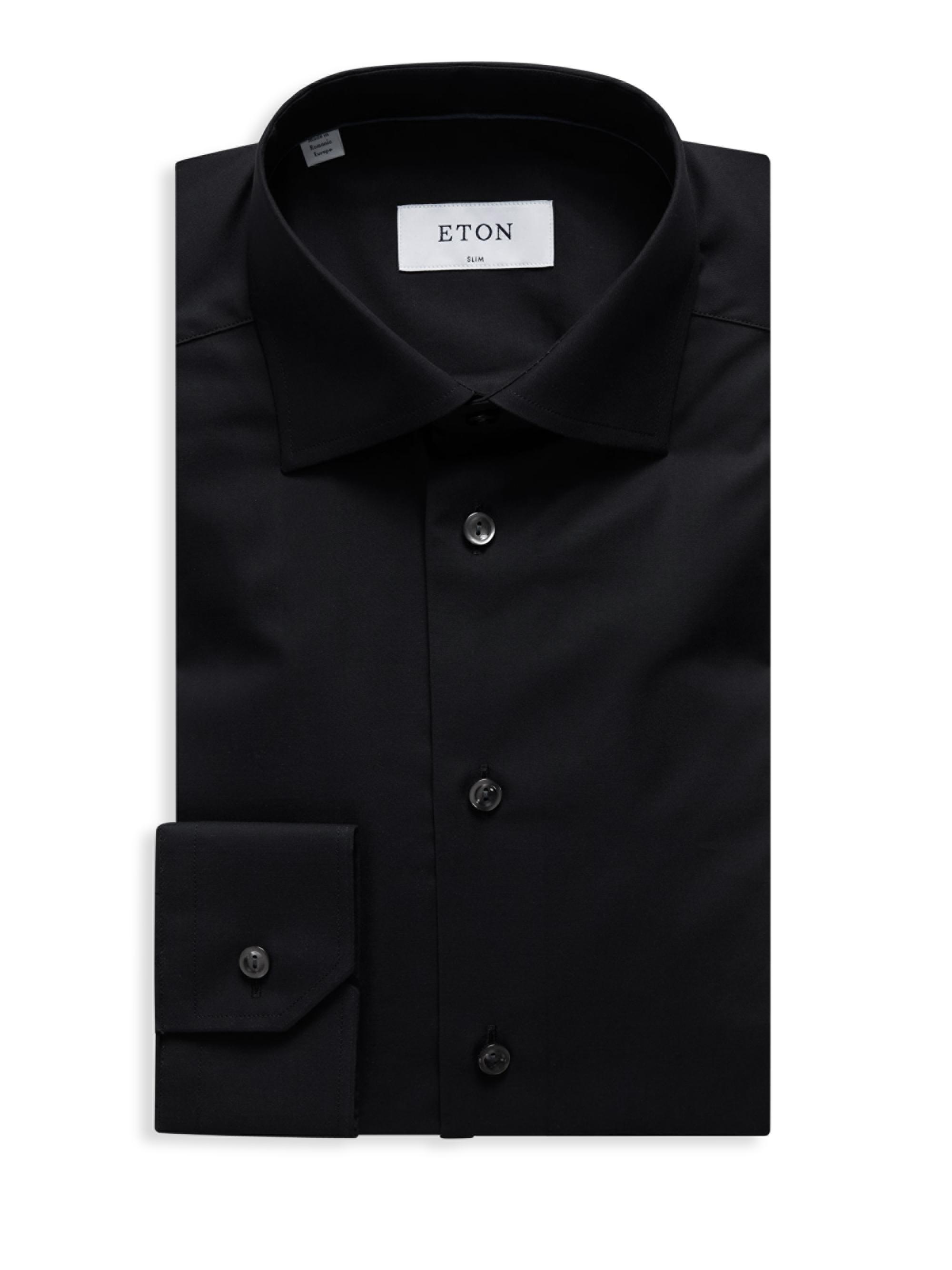 saks fifth avenue slim fit dress shirt Saks Fifth Avenue Men's Slim Fit Blue Button Up Dress Shirt Size 15 1/2 -  34/35