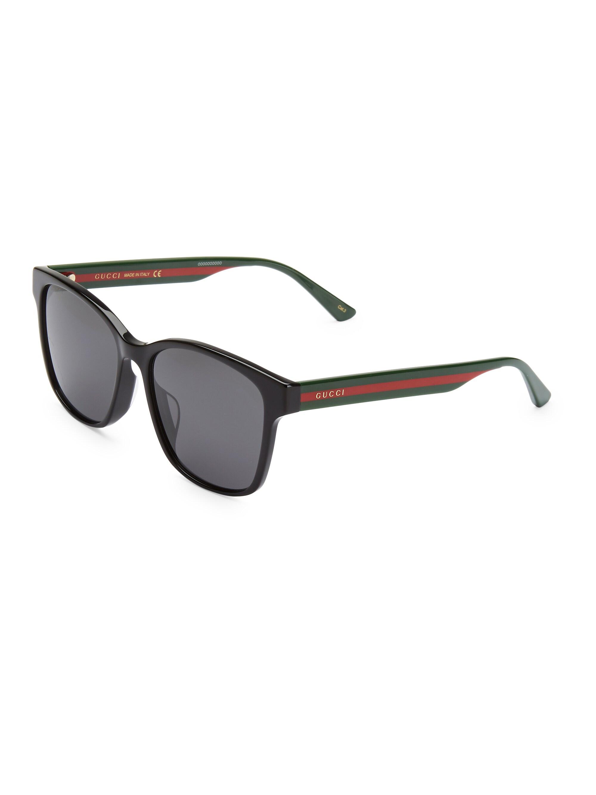 Gucci Men's 56MM Unisex Acetate Sunglasses - Black
