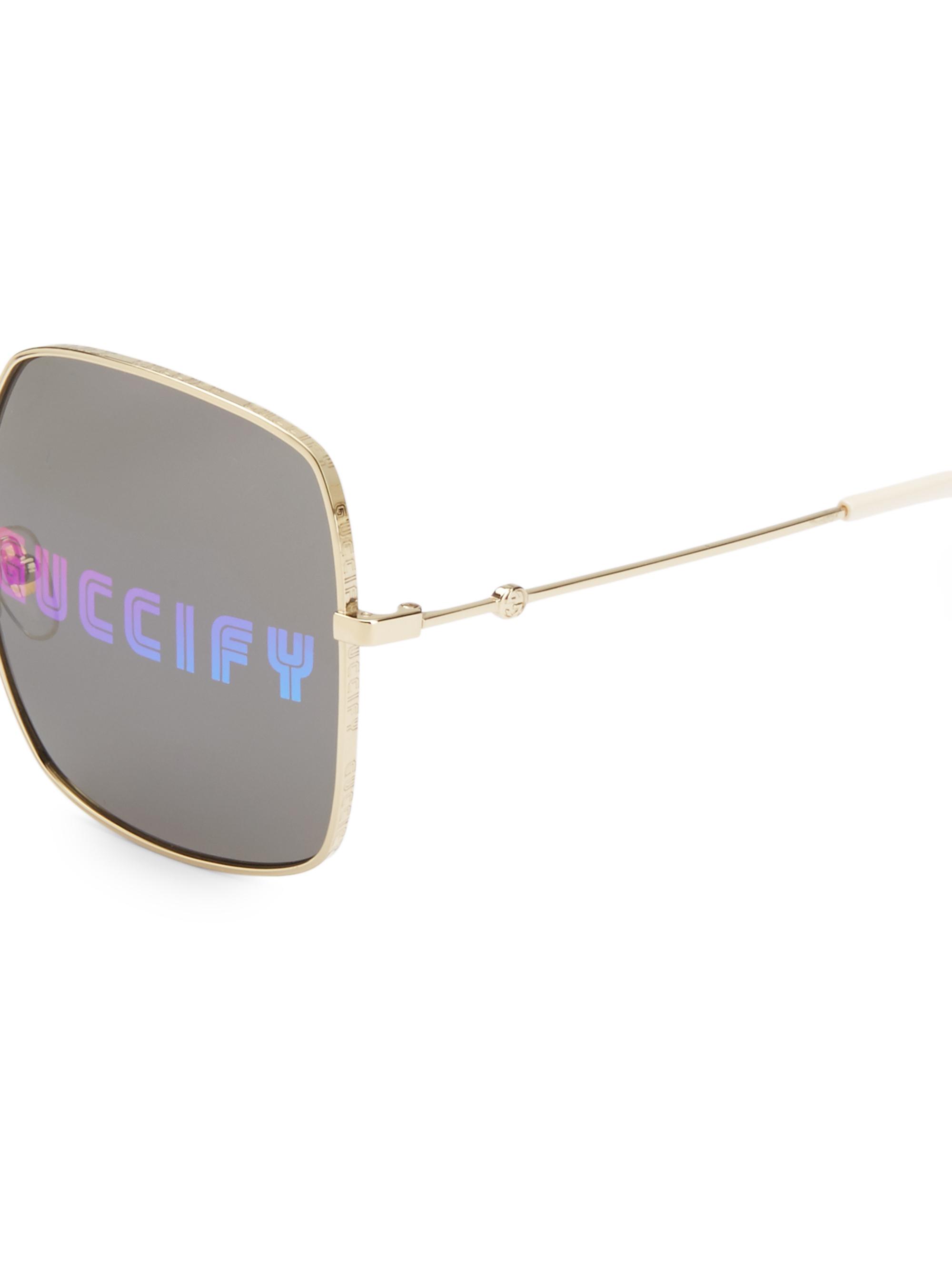 Gucci 60MM Guccify Unisex Square Sunglasses | Saks Fifth Avenue display picture 3