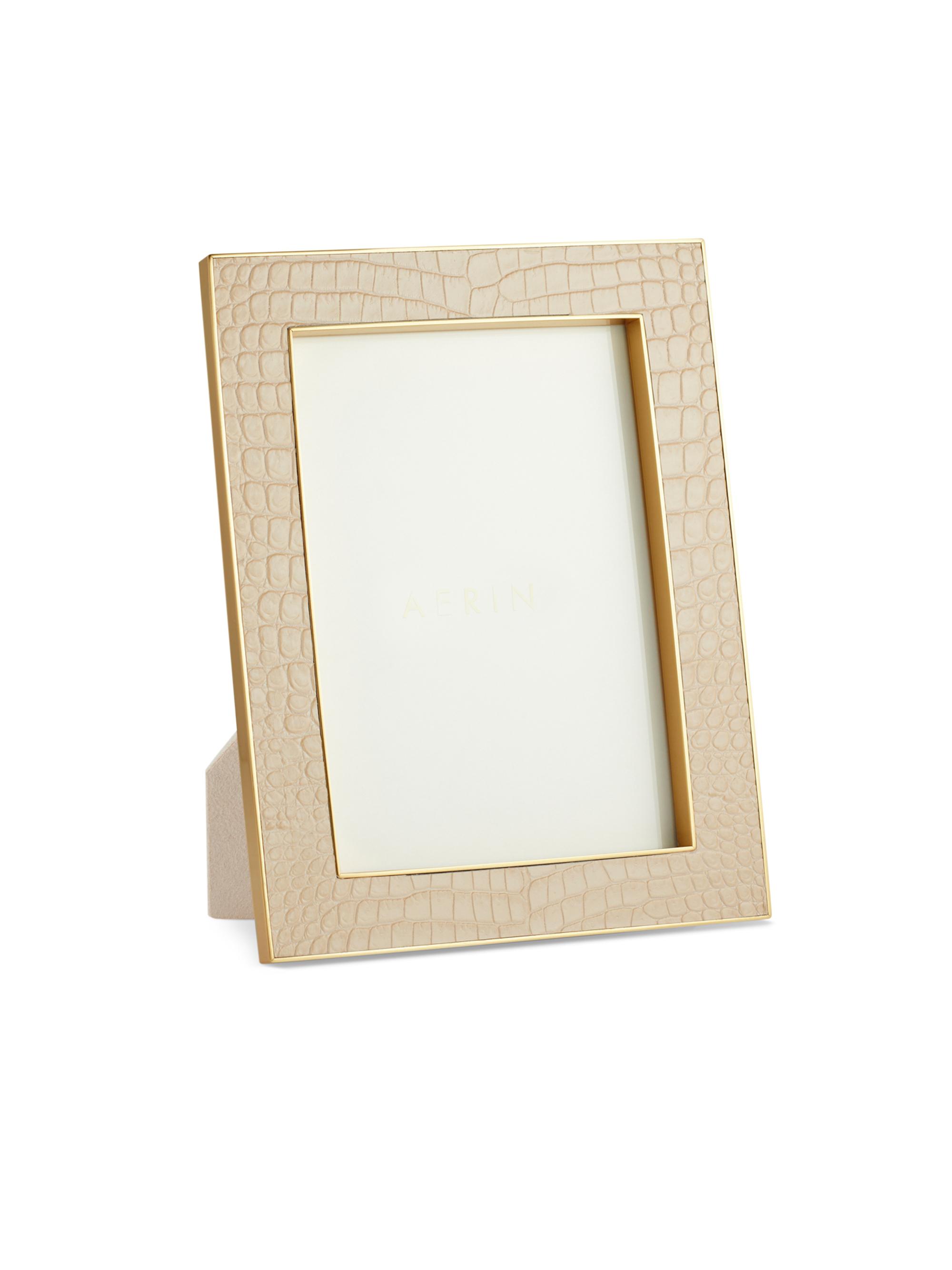 Aerin Croc-Embossed Leather Frame 4 x 6