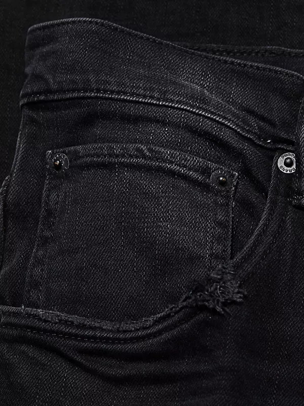 Purple Mens Slim Fit Jeans P002-BLR Black Repair