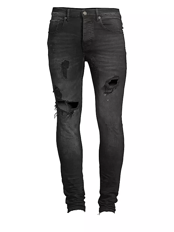 Purple Brand P002 Over Spray Slim-Fit Jeans - ShopStyle