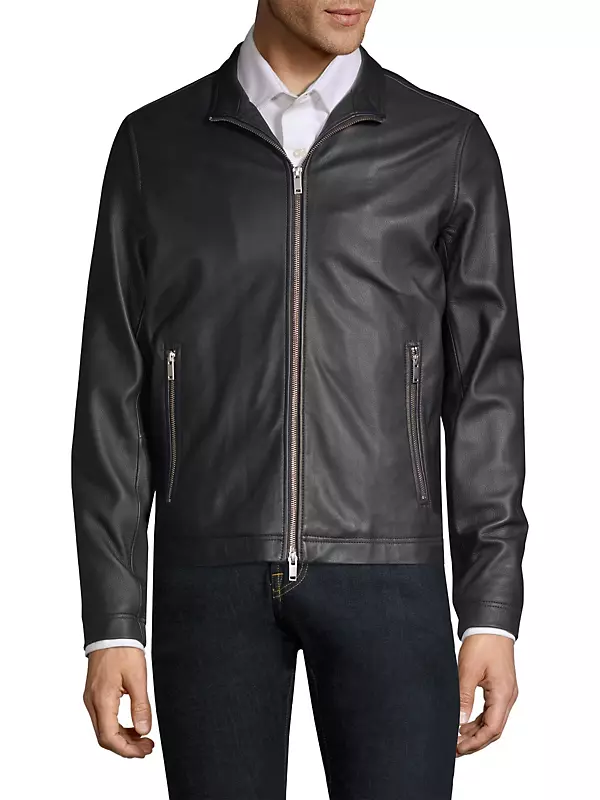 Shop Theory Morvek Lkelleher Leather Moto Jacket | Saks Fifth Avenue