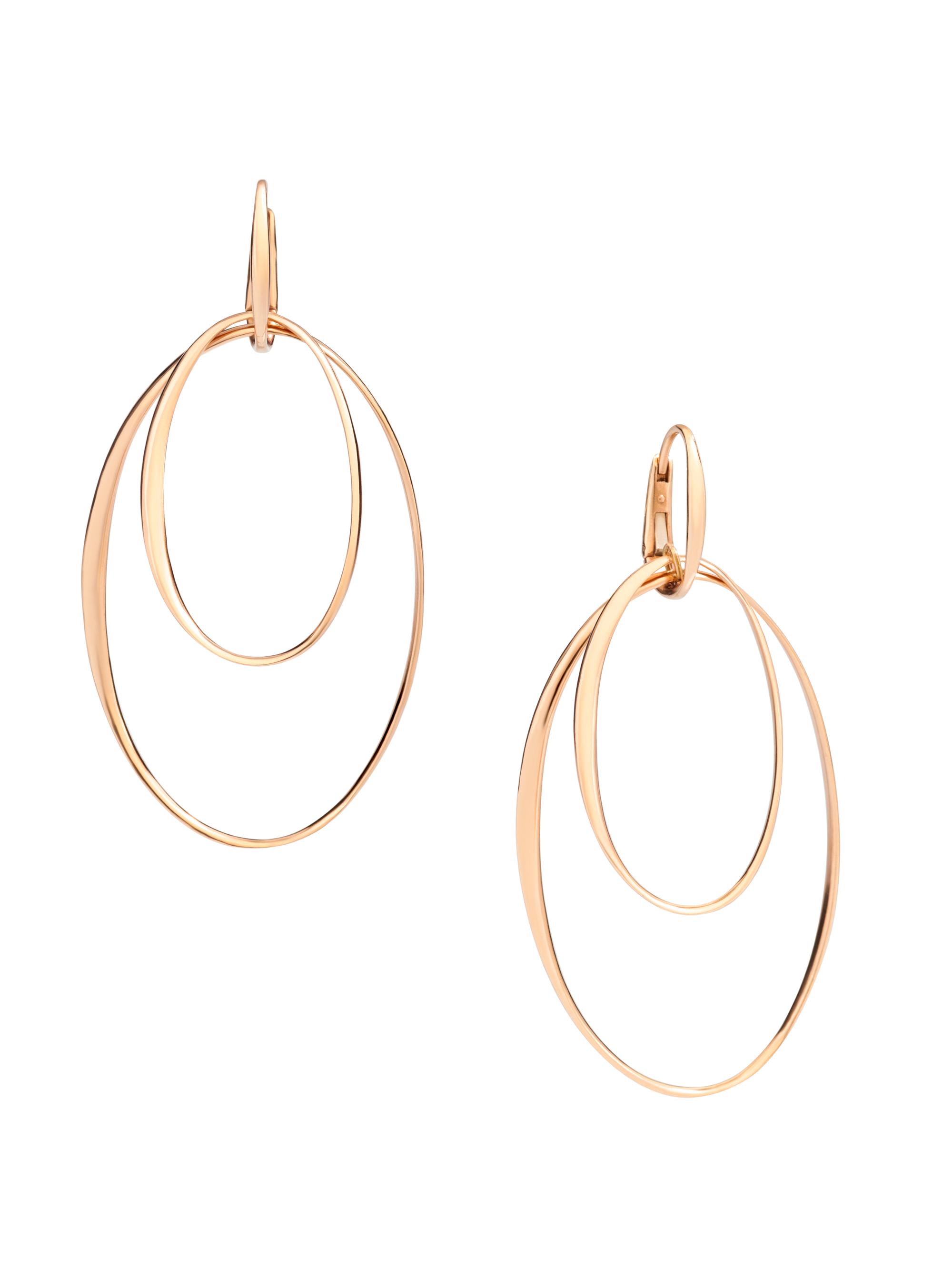 Pomellato Women's Gold Concentric 18K Rose Gold Hoop Drop Earrings - Rose Gold