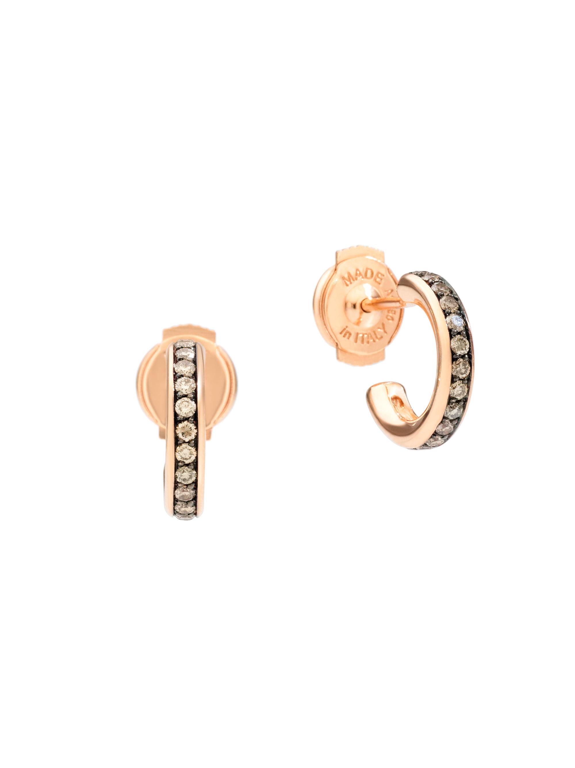 Pomellato Women's Iconica 18K Rose Gold & Brown Diamond  Hoop Earrings - Rose Gold
