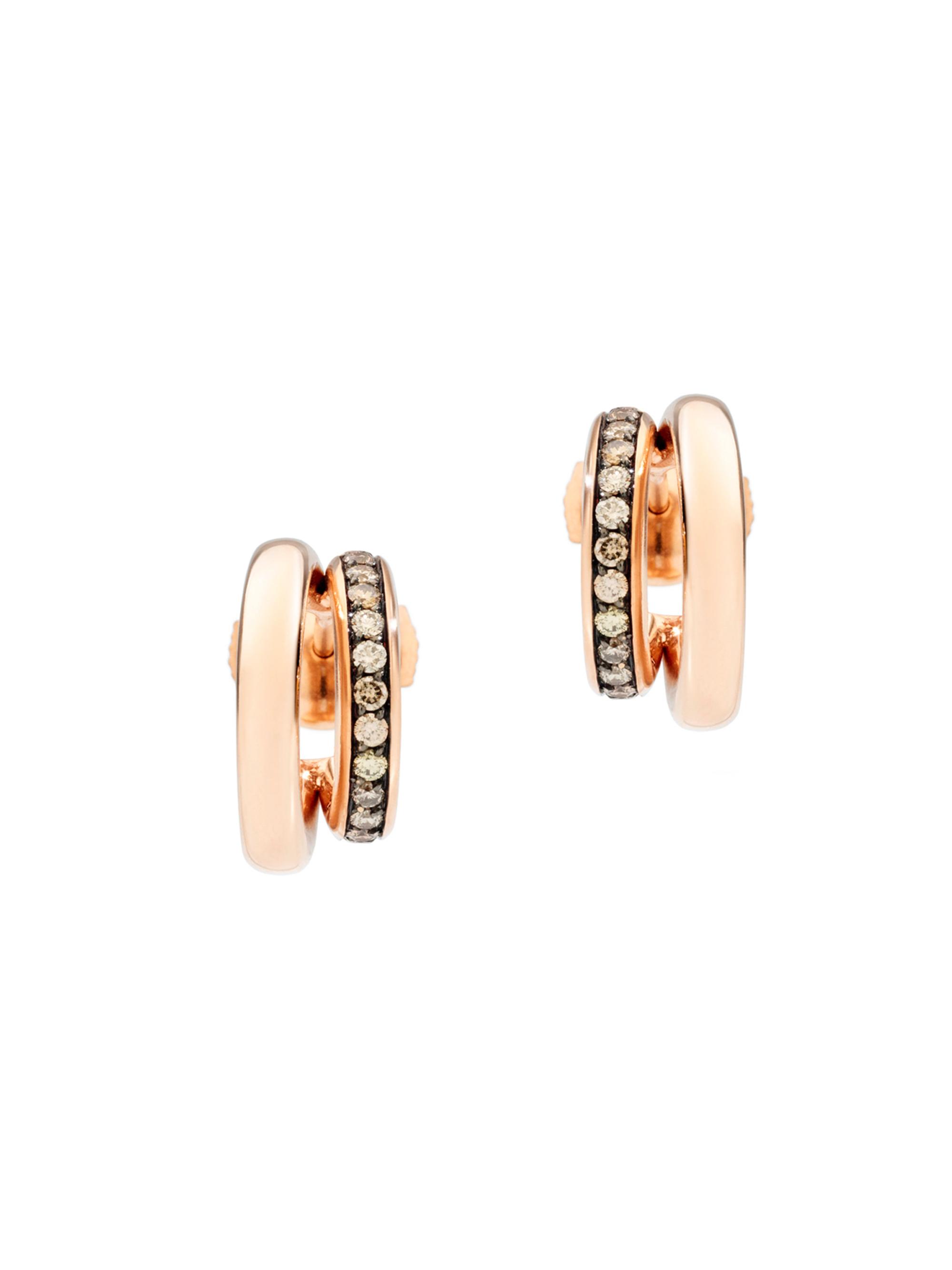 Pomellato Women's Iconica 18K Rose Gold & Diamond Huggie Hoop Earrings