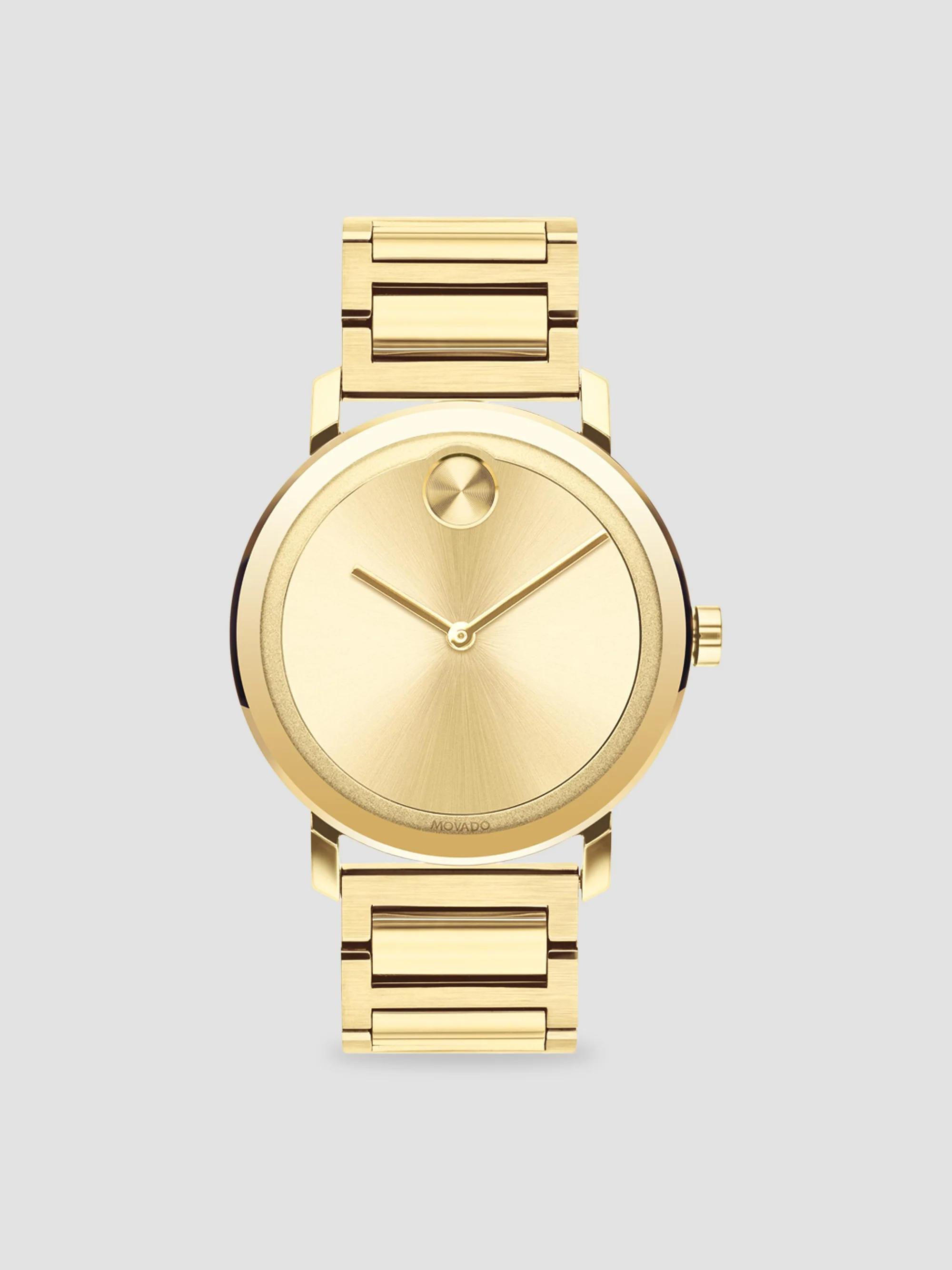 Movado Men's BOLD Evolution Light Gold Ion-Plated Stainless Steel Bracelet Watch - Gold