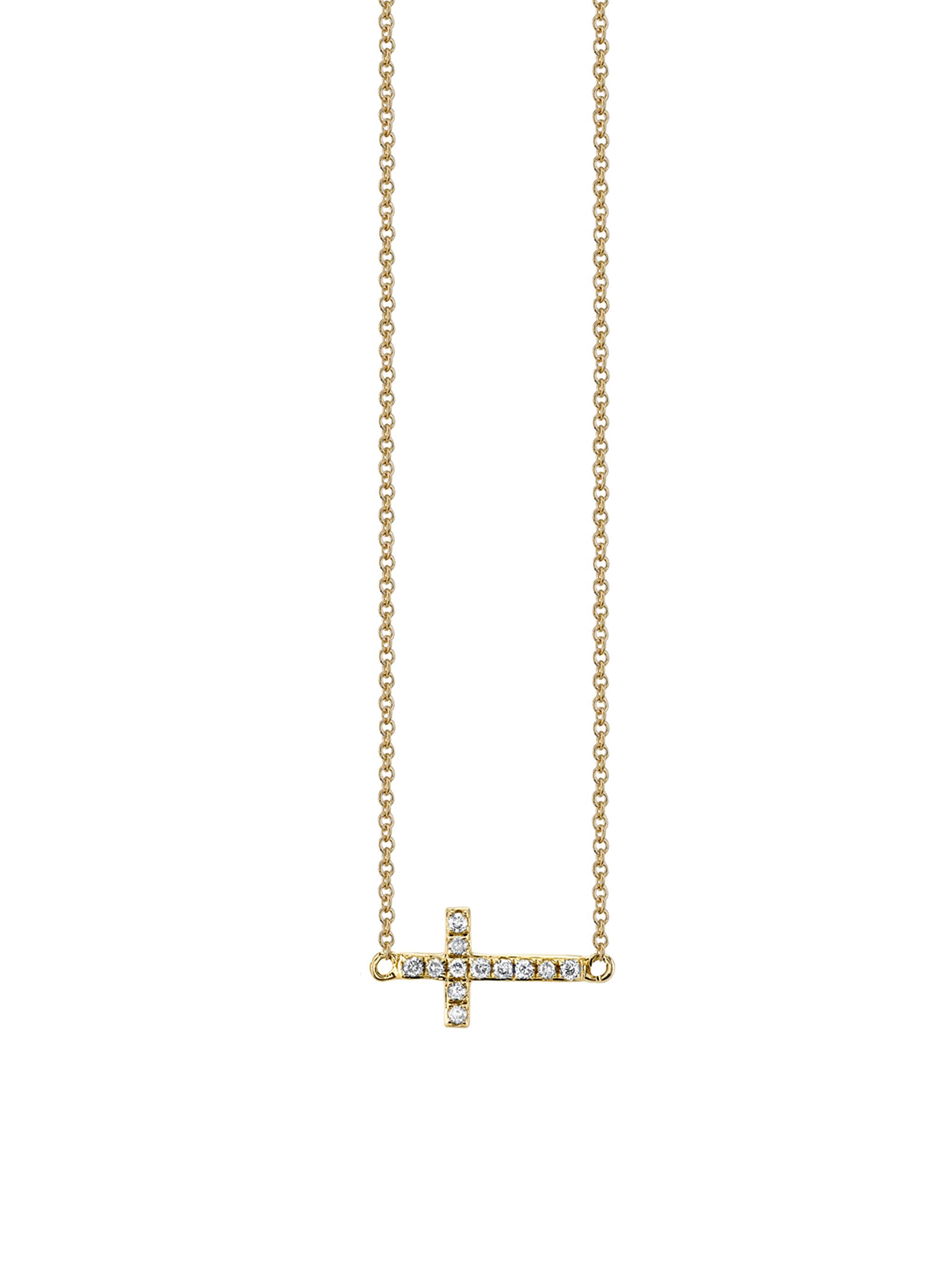 Sydney Evan Women's 14K Yellow Gold & .06 TCW Diamond Cross Necklace - Gold