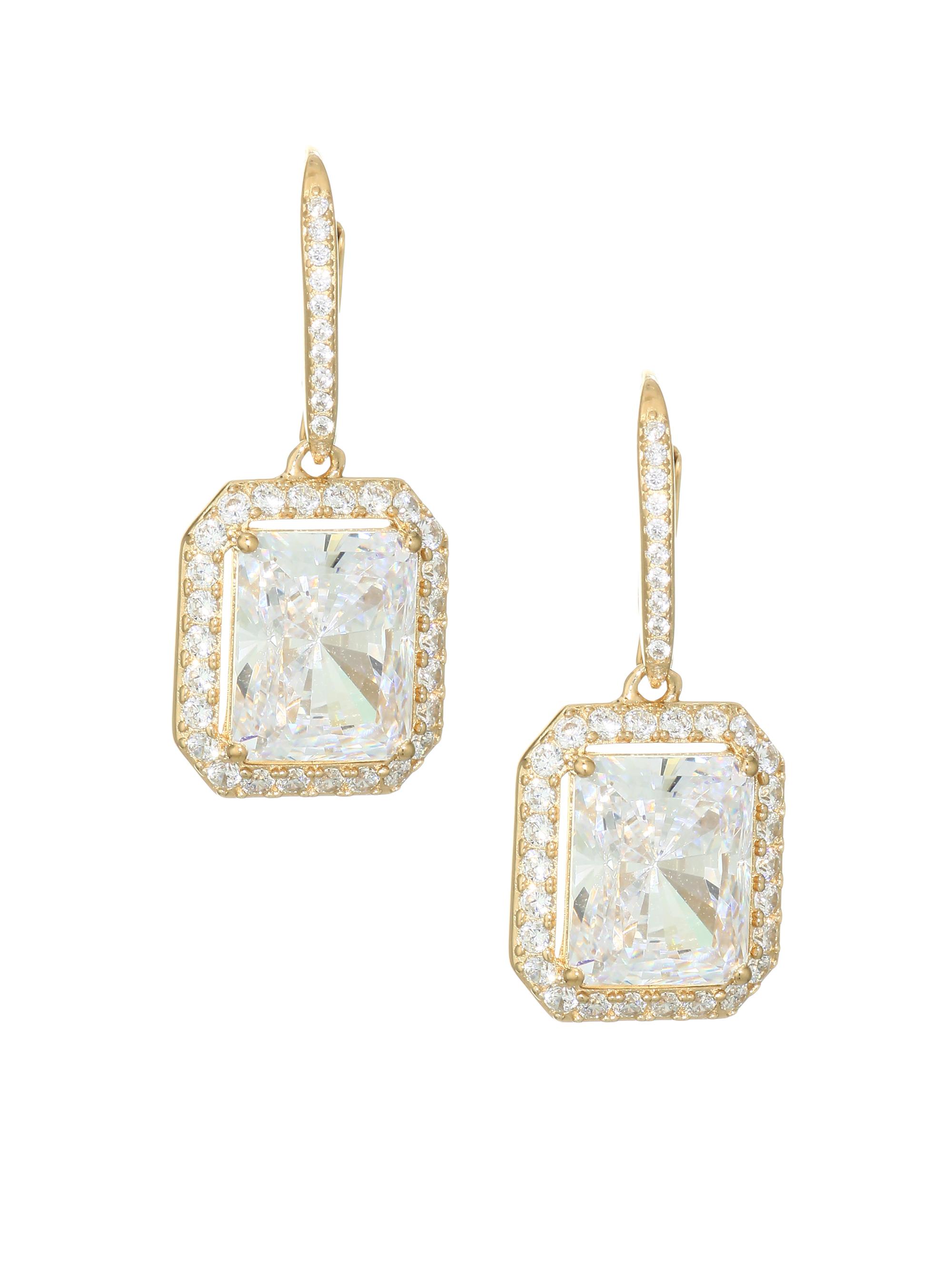 Adriana Orsini Women's 18K Goldplated Sterling Silver Framed Rectangle Leverback Earrings - Gold