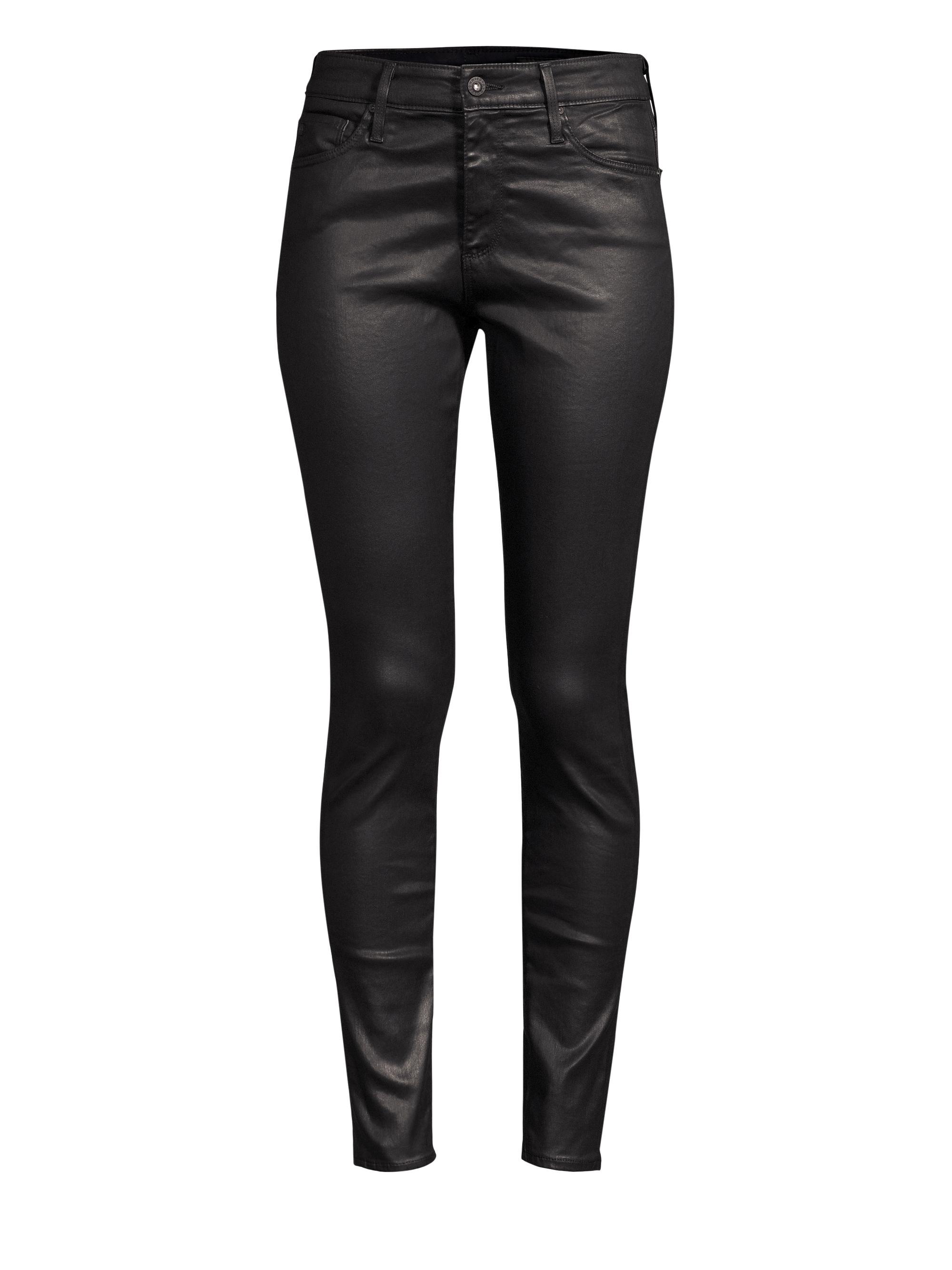 AG Jeans Farrah High-Rise Ankle Faux Leather Skinny Pants Saks