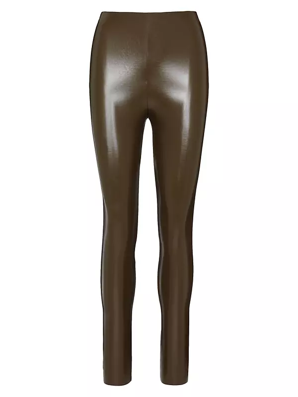 Dropshipping Faux Leather Leggings Tights High Waist Polyester