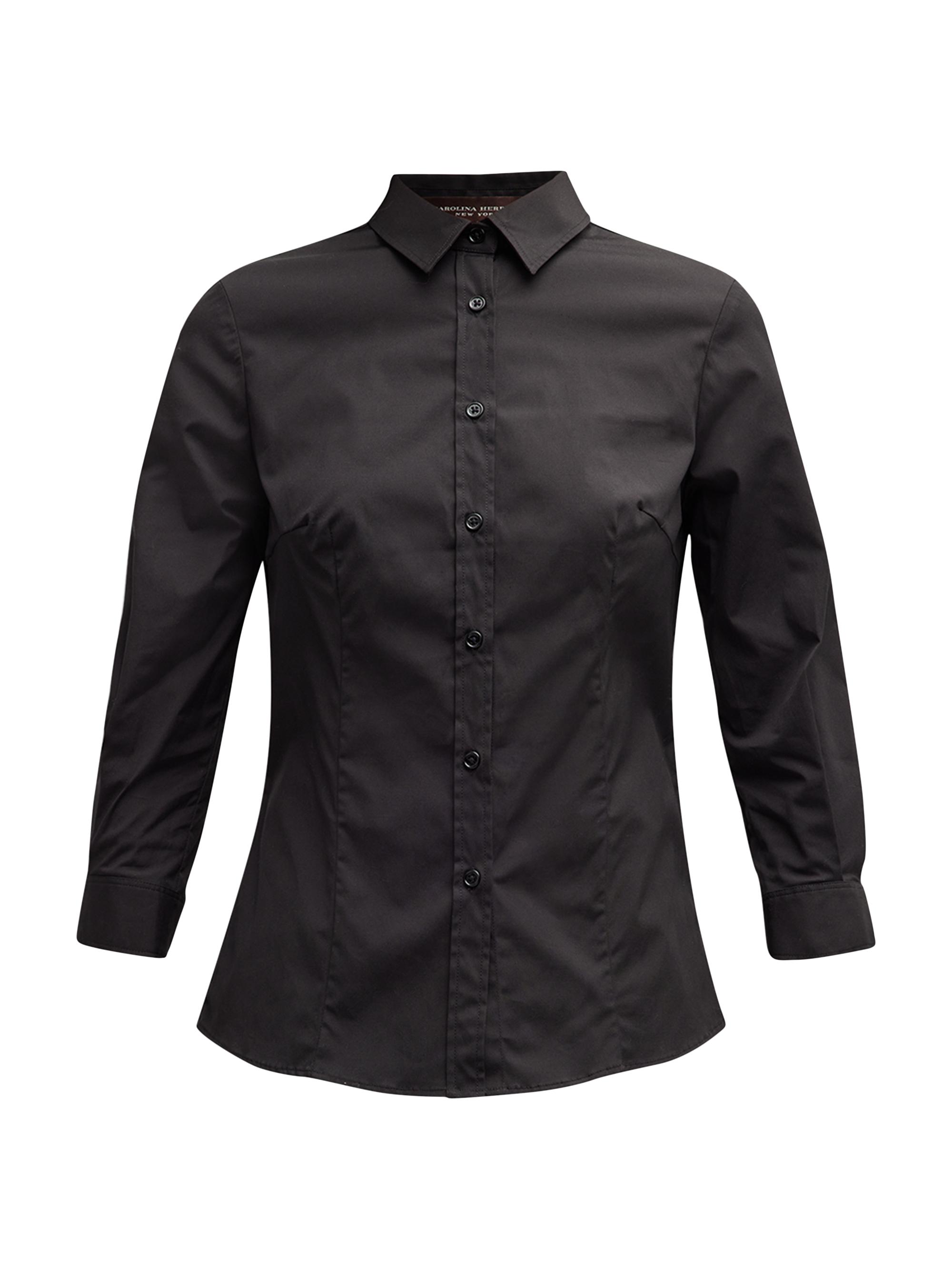 Carolina Herrera Women's Classic Cotton Blouse - Black
