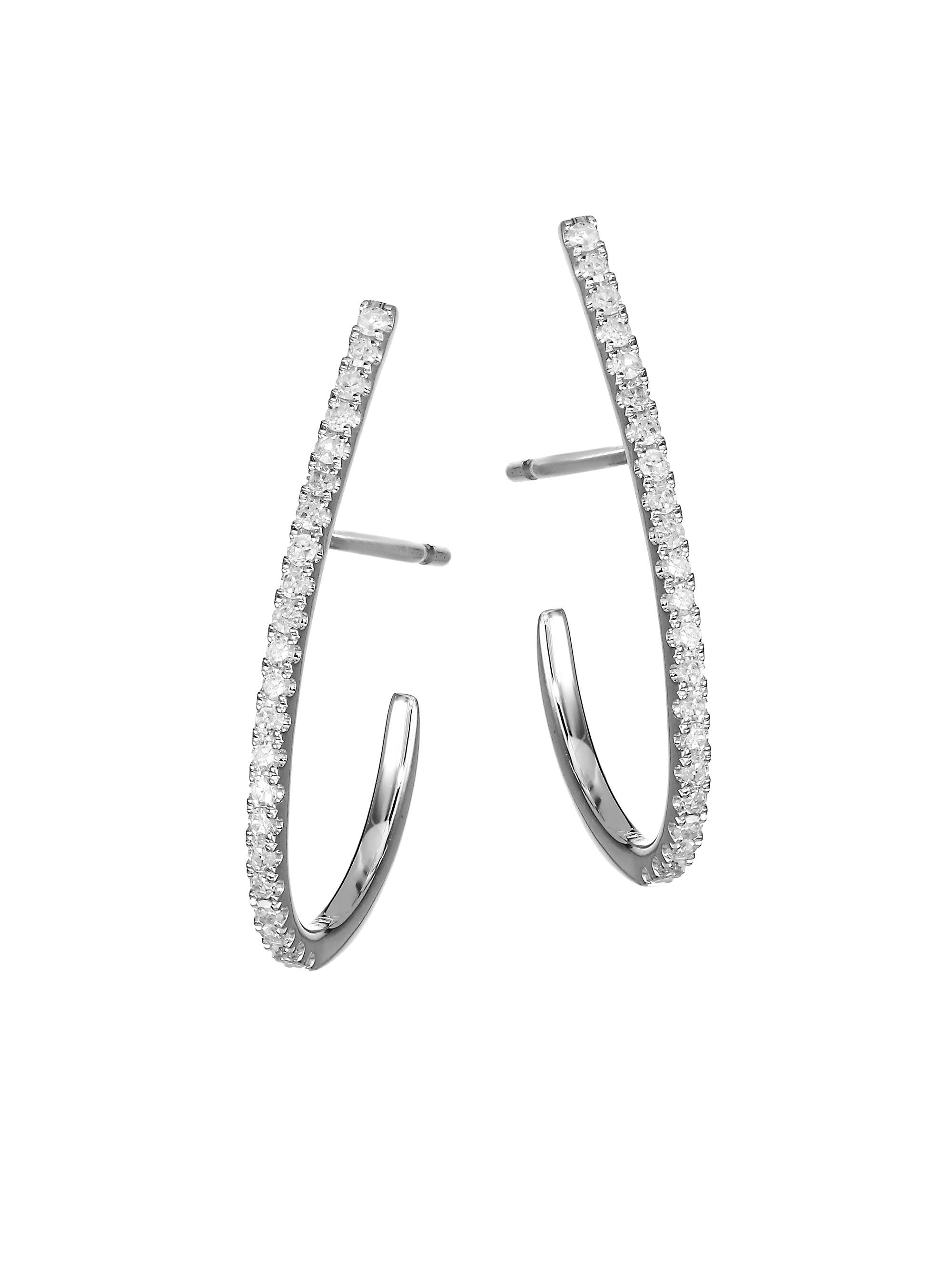 Meira T Women's 14K White Gold & Diamond Post Earrings - White Gold