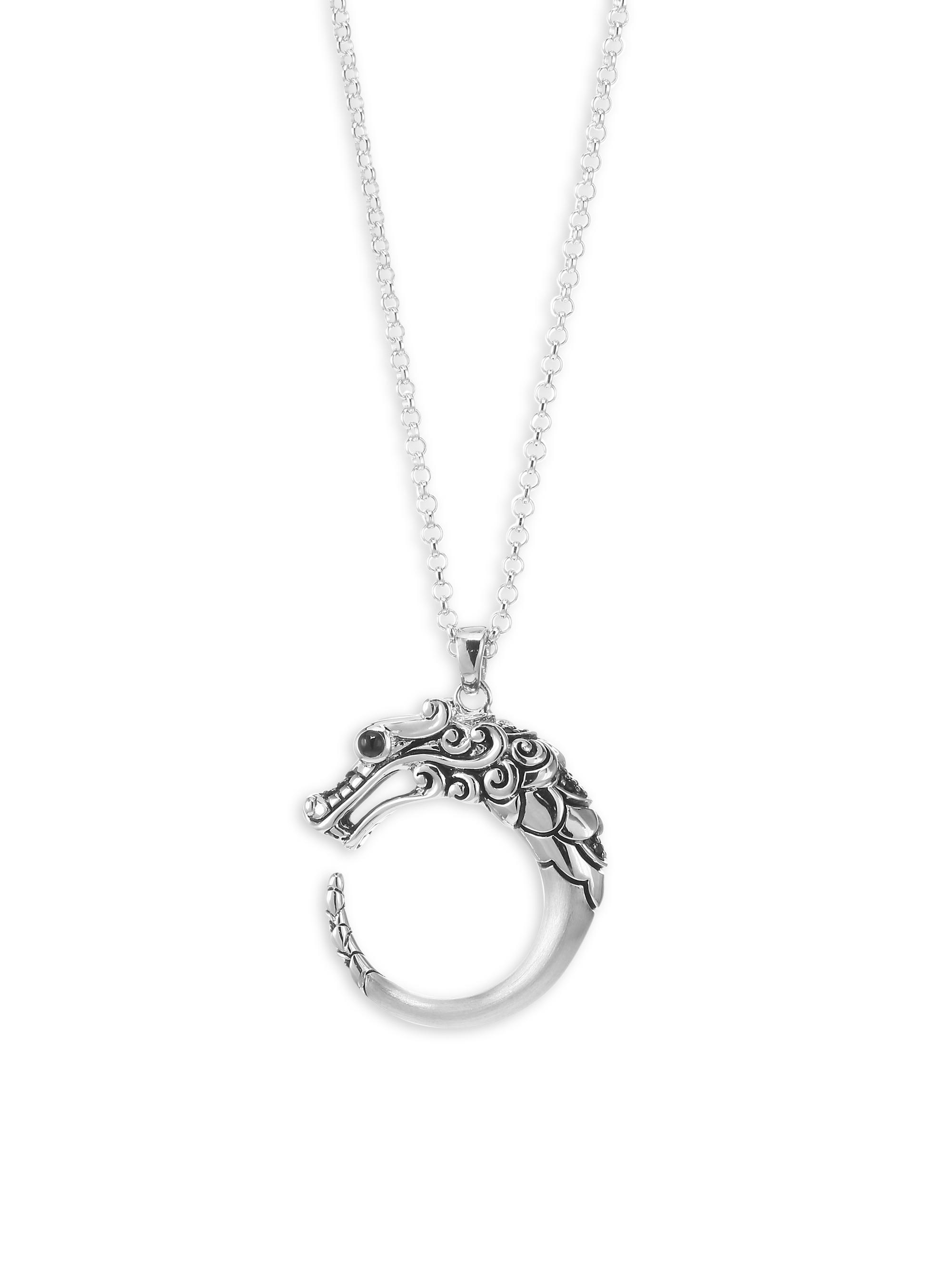 John Hardy Women's Sterling Silver, Black Sapphire, Blue Sapphire & Black Spinel Pendant Necklace - Black